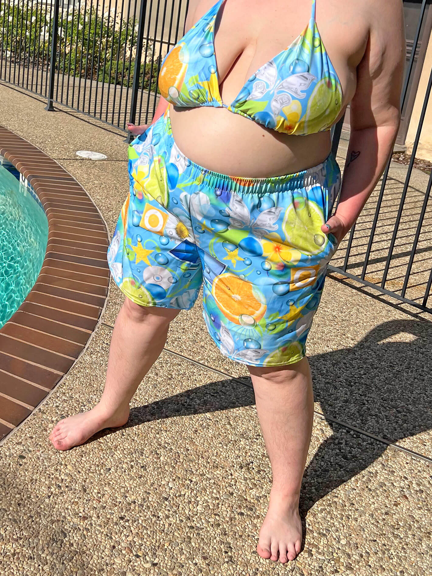 Aesthetic frutiger aero plus size swimsuit.