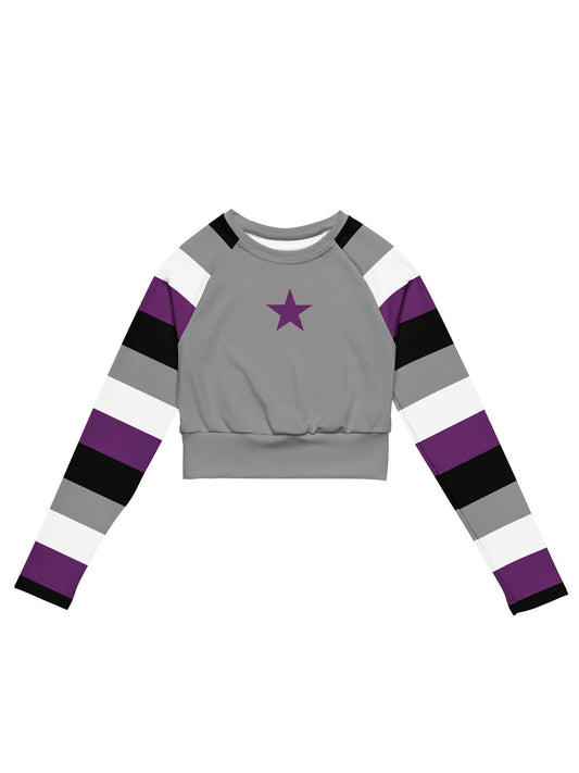 Asexual pride long sleeve crop top.