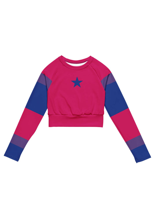 Bi pride long sleeve crop top.