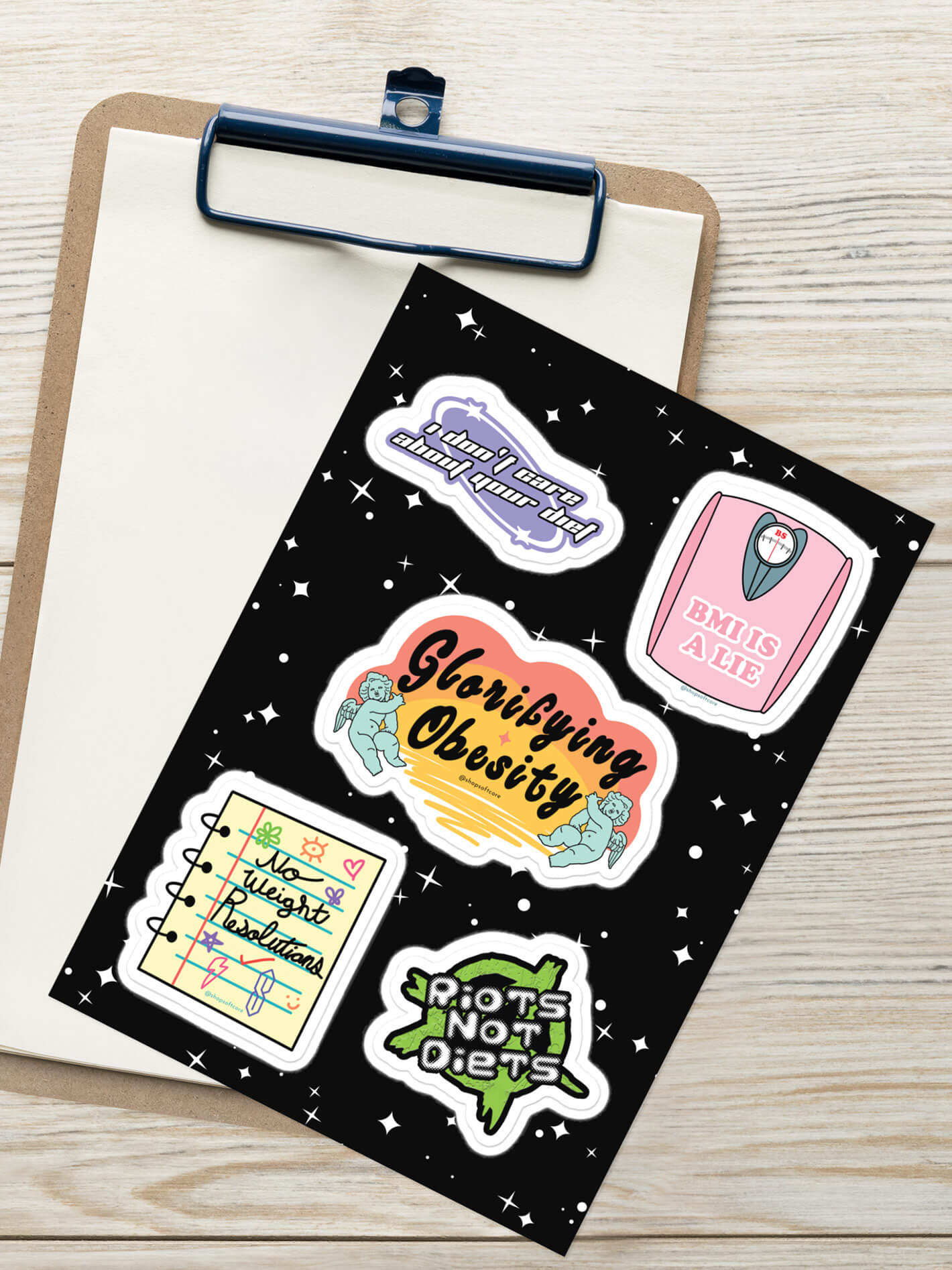 Body positive sticker sheet.