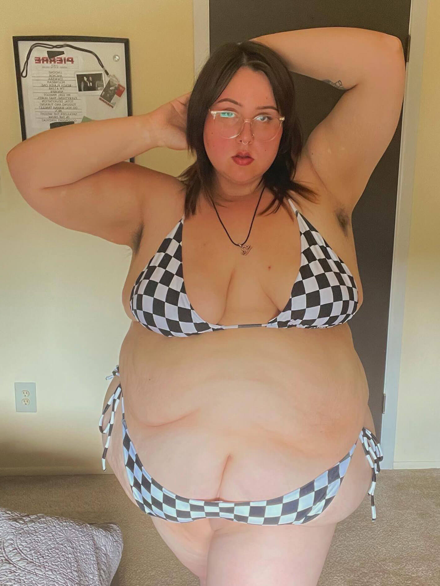 Checker print plus size bikini.