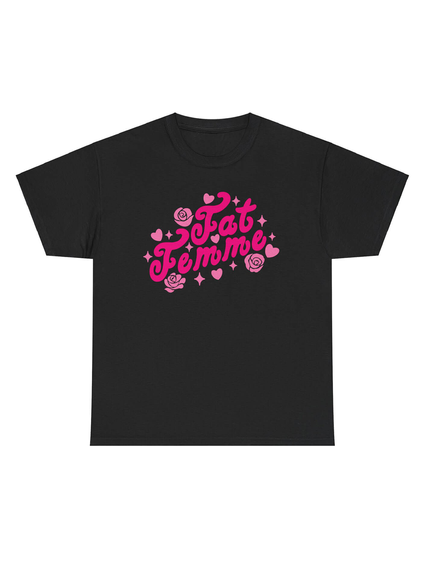 Fat femme queer graphic tee.