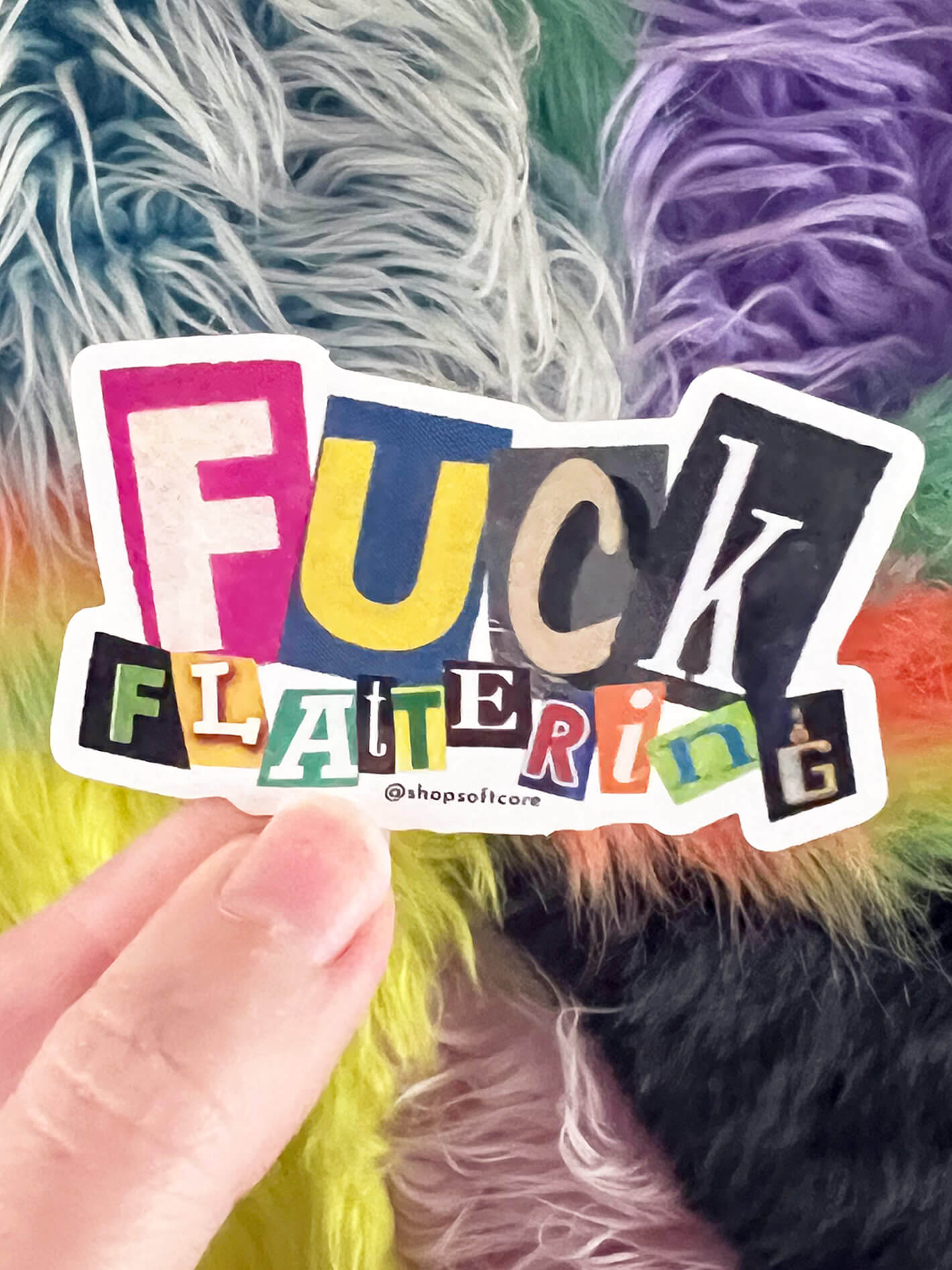 Fat positive fuck flattering vinyl sticker.