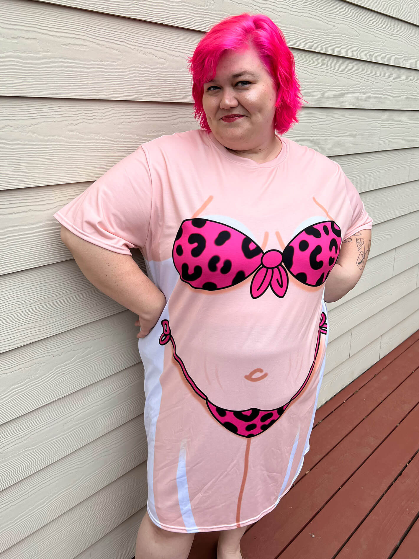 Funny bikini t-shirt dress plus size Couplagoofs.