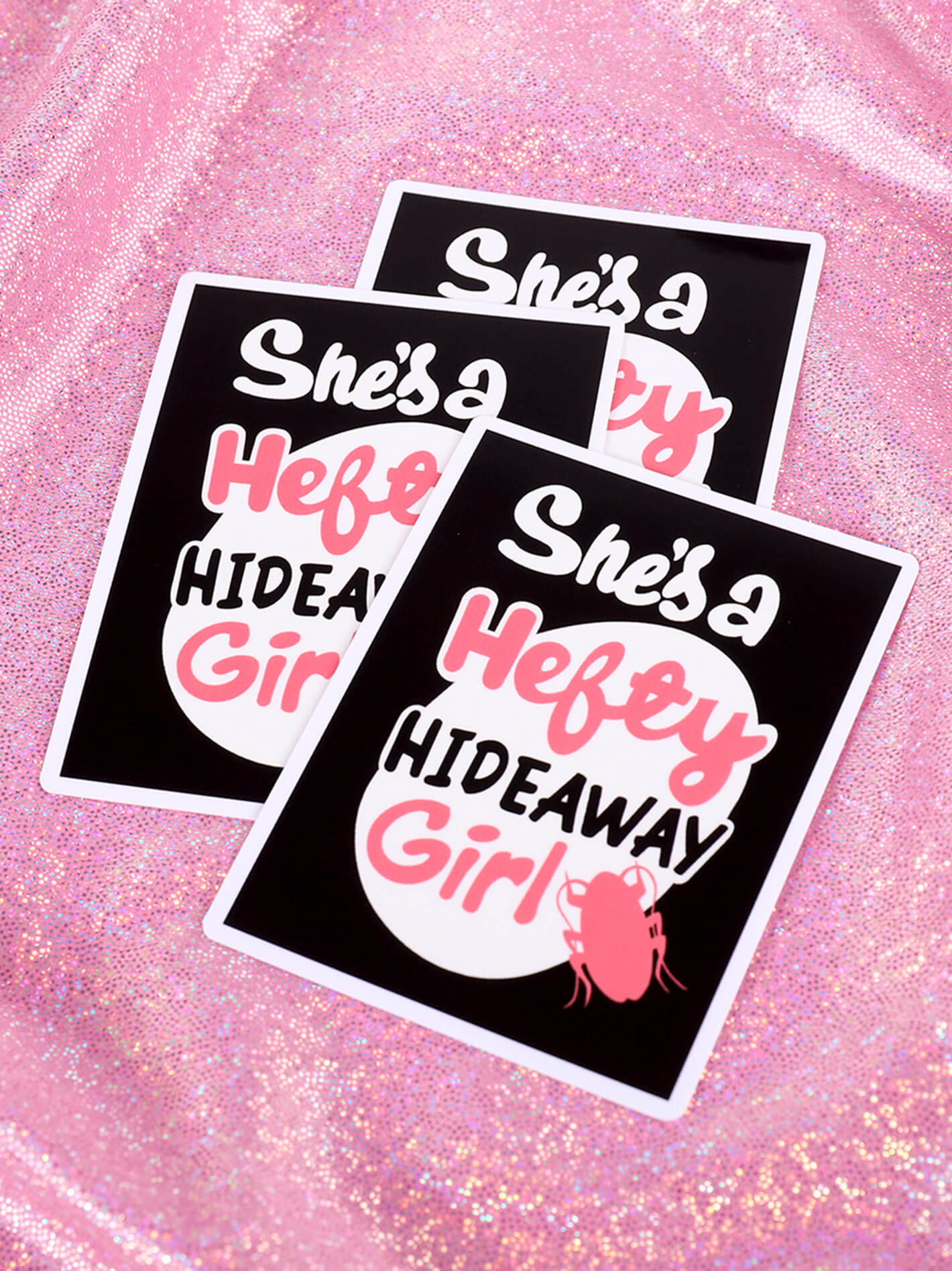 Hefty hideaway girl John Waters hairspray sticker.