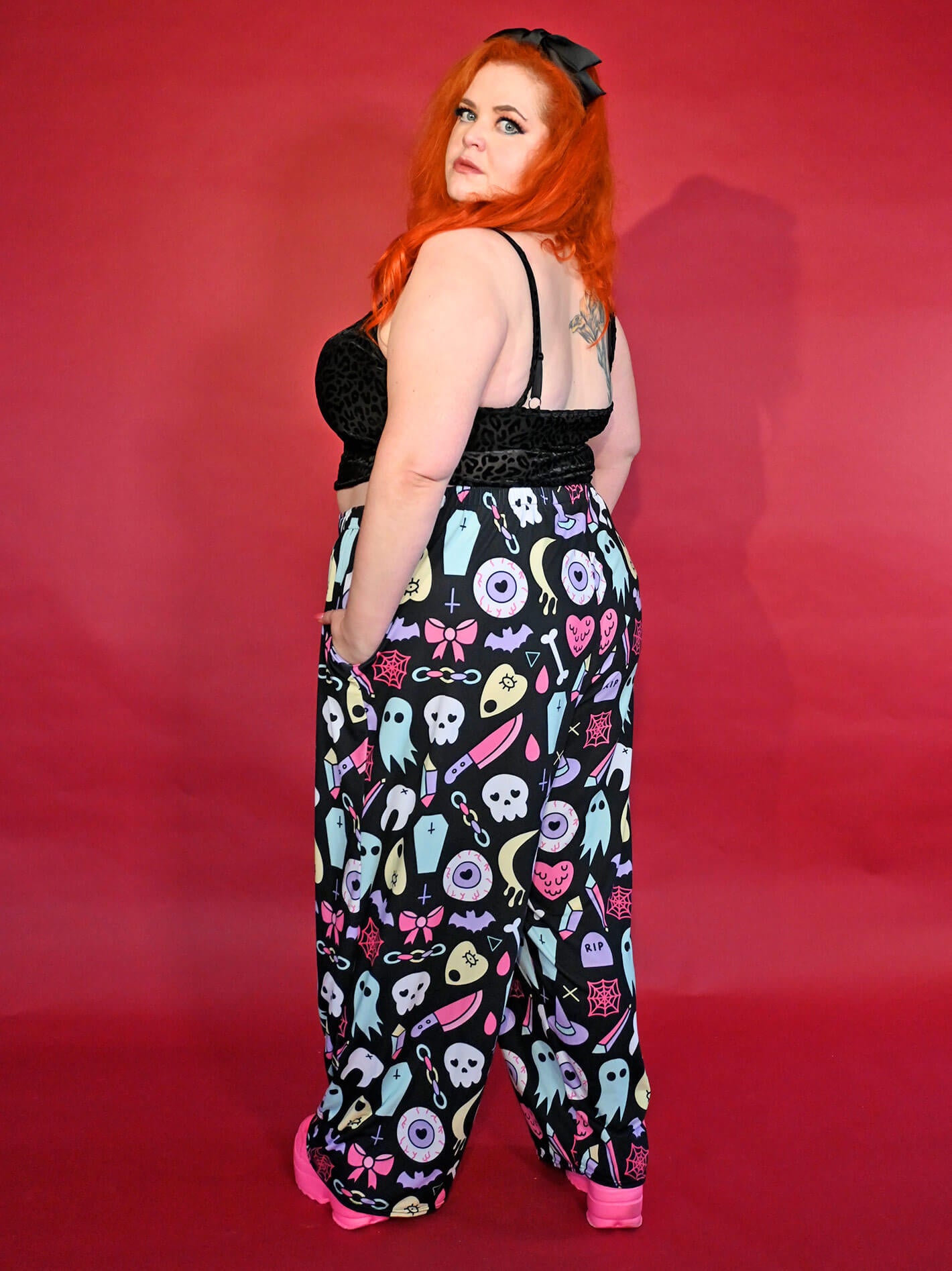 Kawaii goth plus size pants.