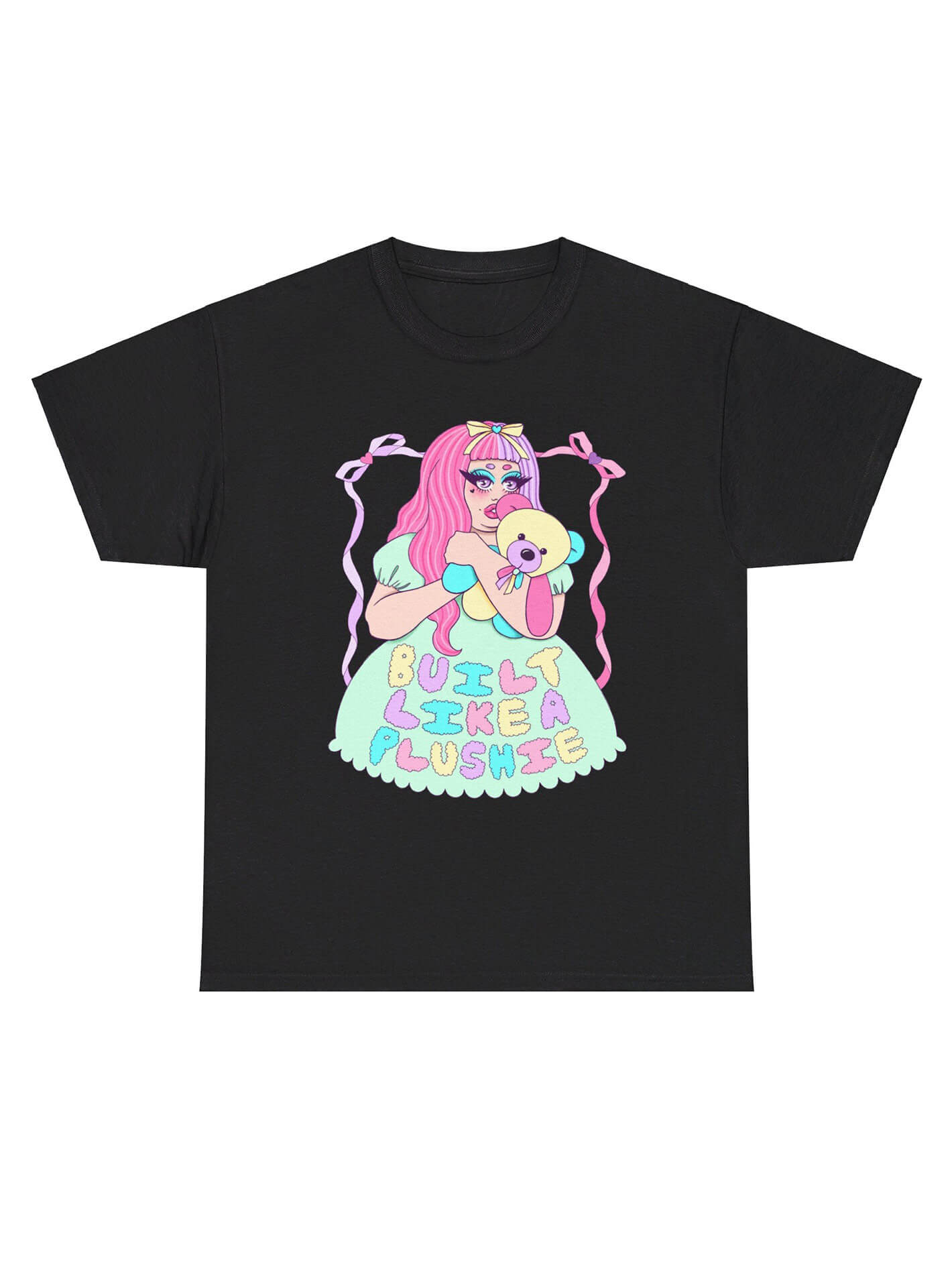 Kawaii pastel goth plus size plushie tee.