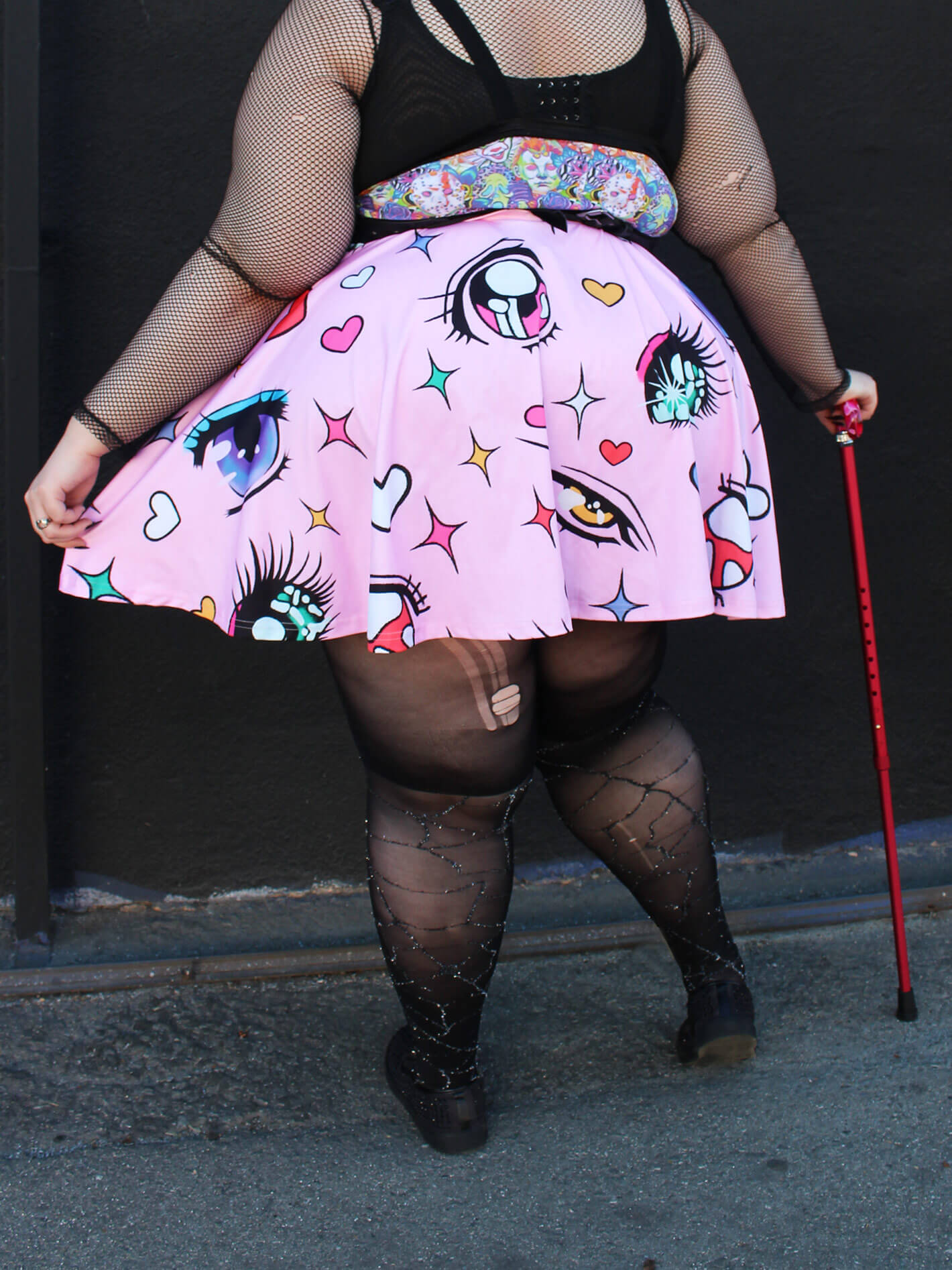 Kawaii pink plus size skirt.