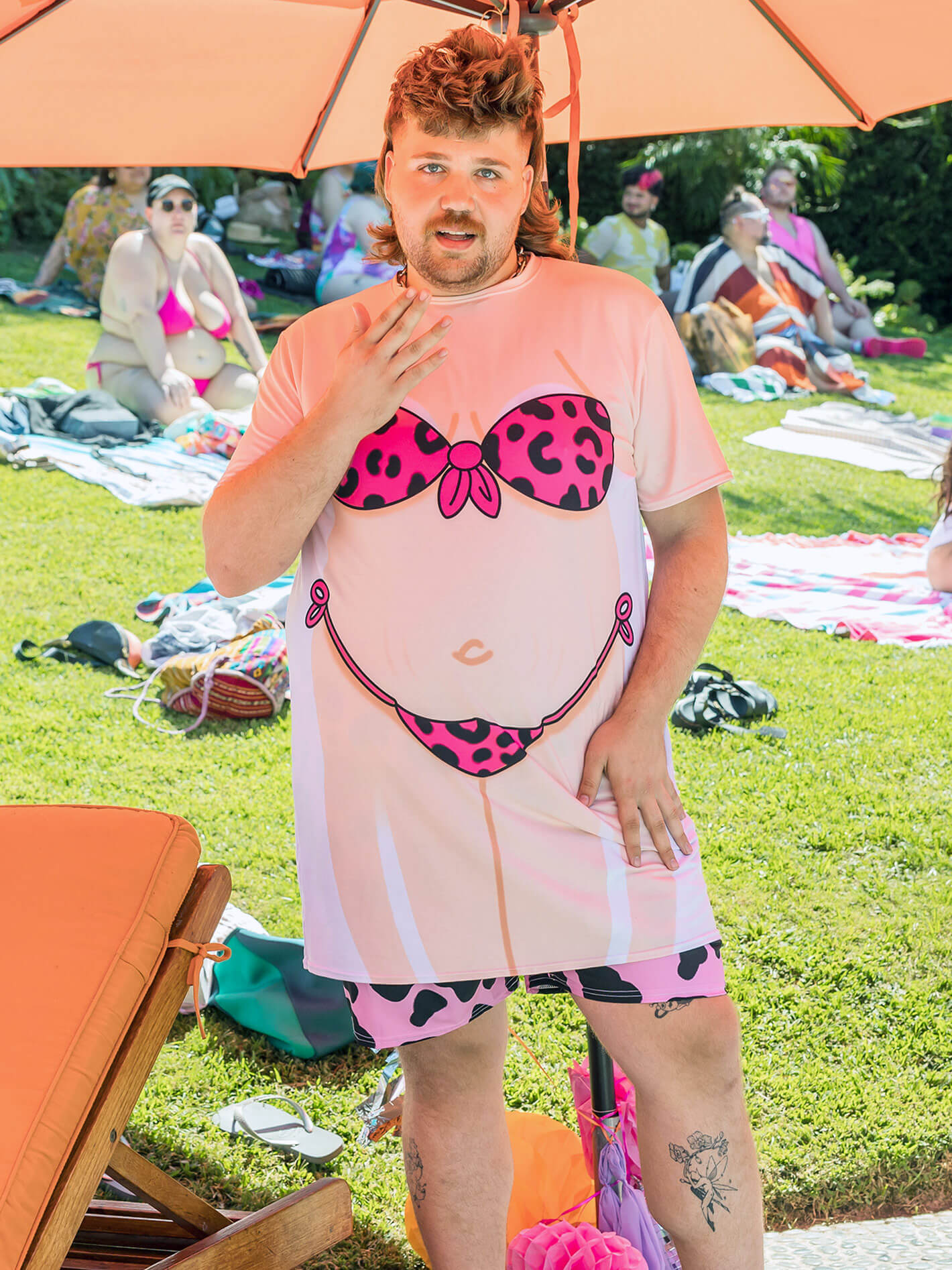 Kitsch plus size swimsuit t-shirt.