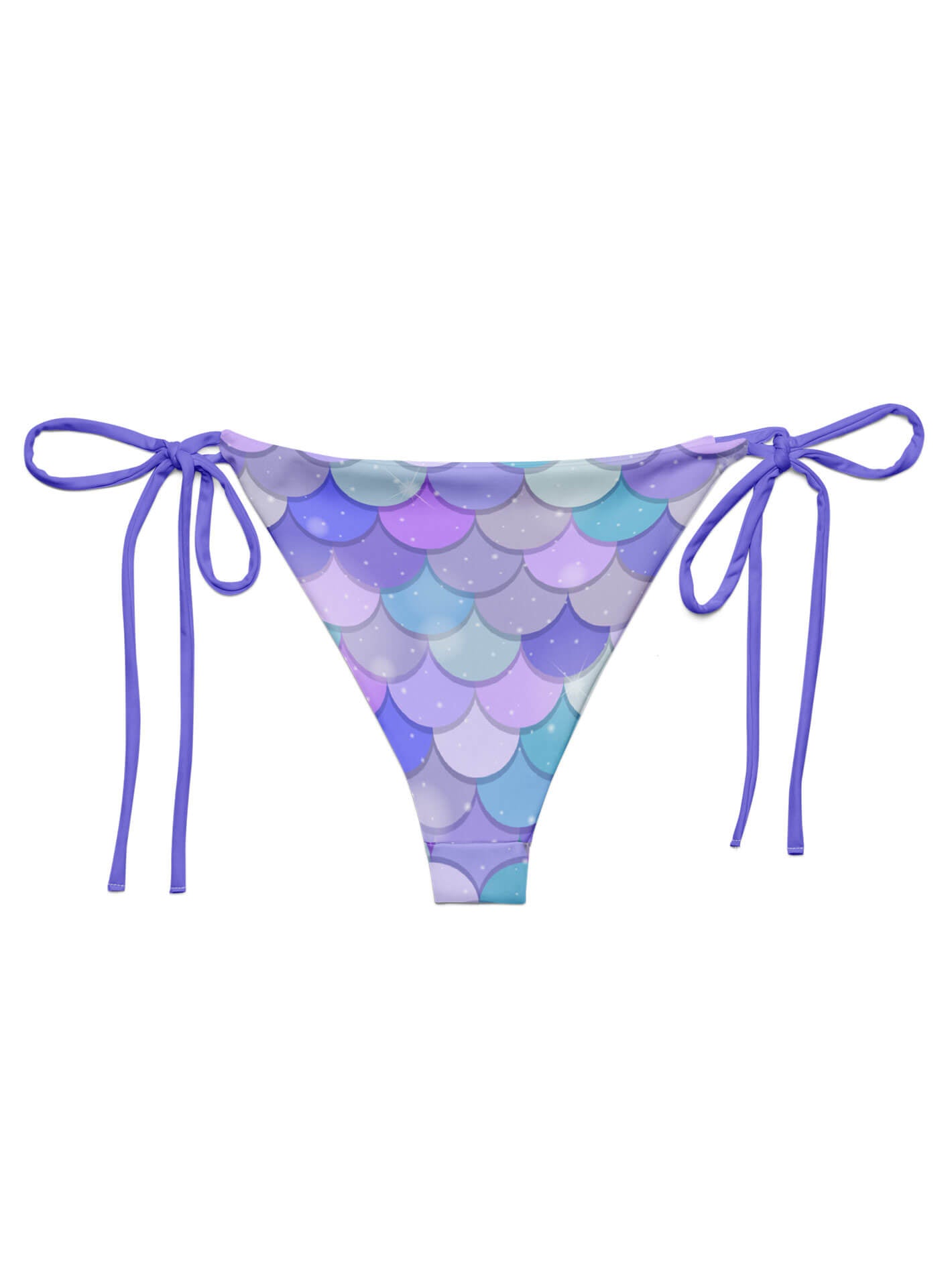 Mermaid blue and purple bikini bottoms.