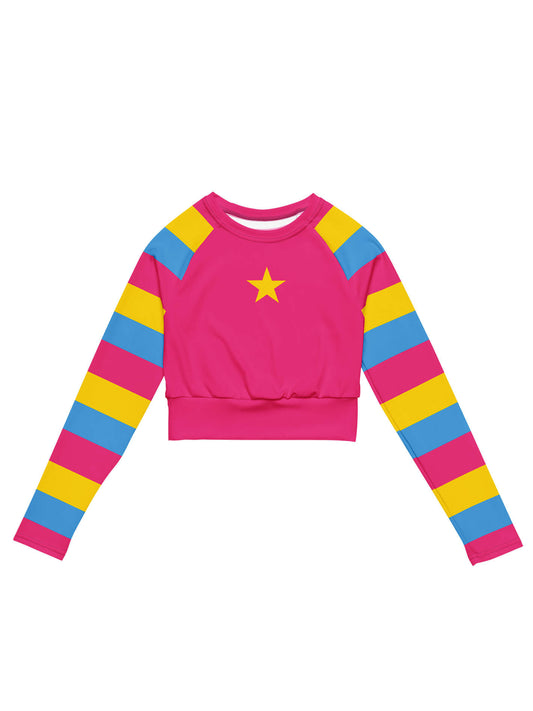 Pansexual long sleeve crop top.