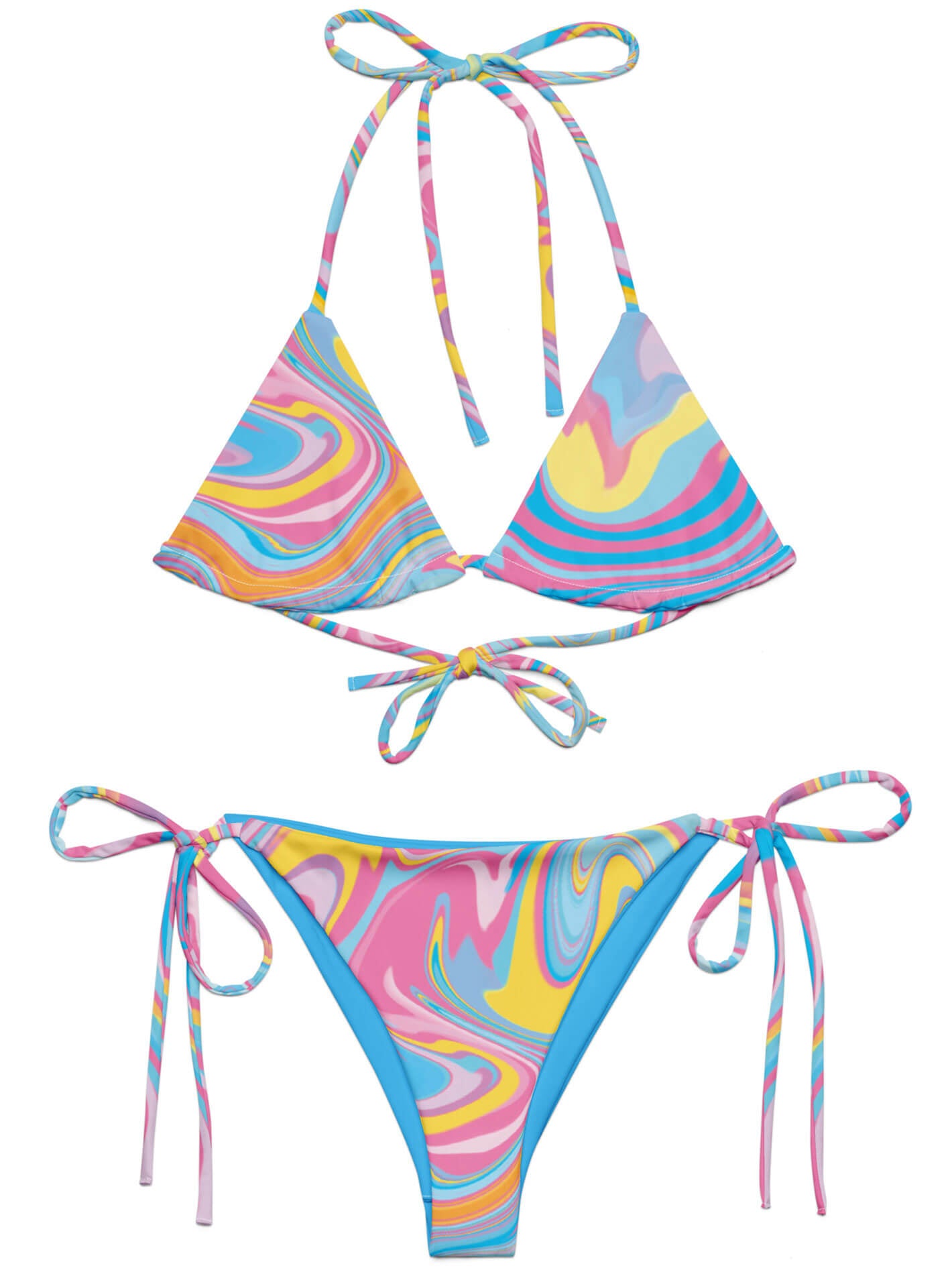 Pastel colorful plus size kawaii bikini.