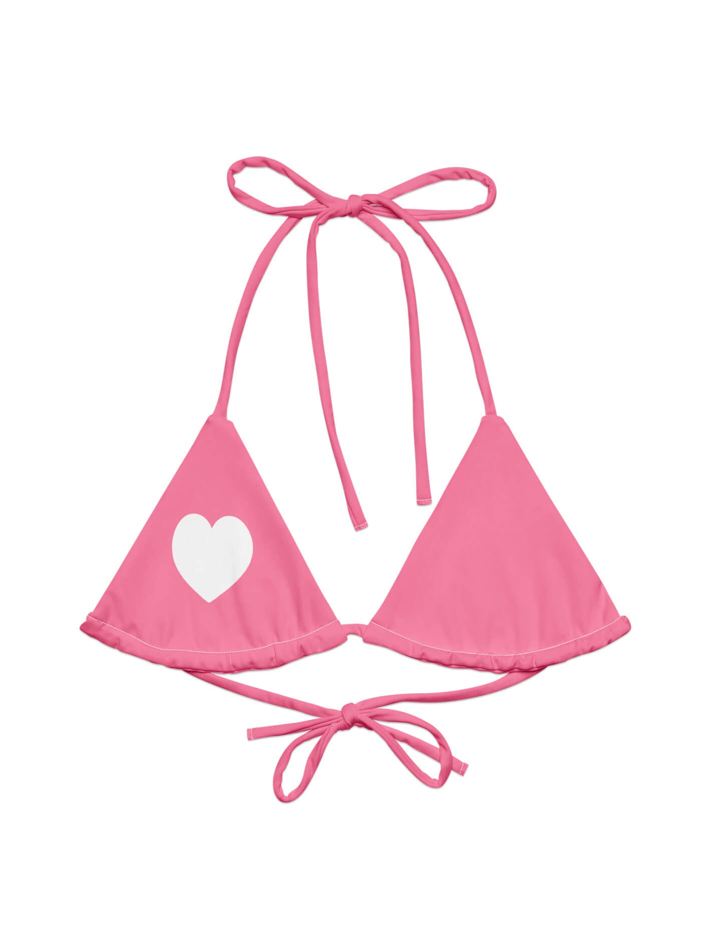 Pink coquette bikini top.