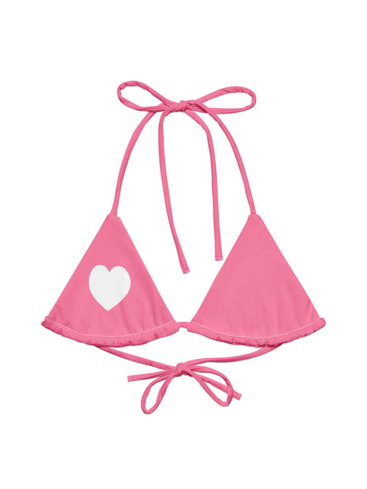Pink coquette bikini top.