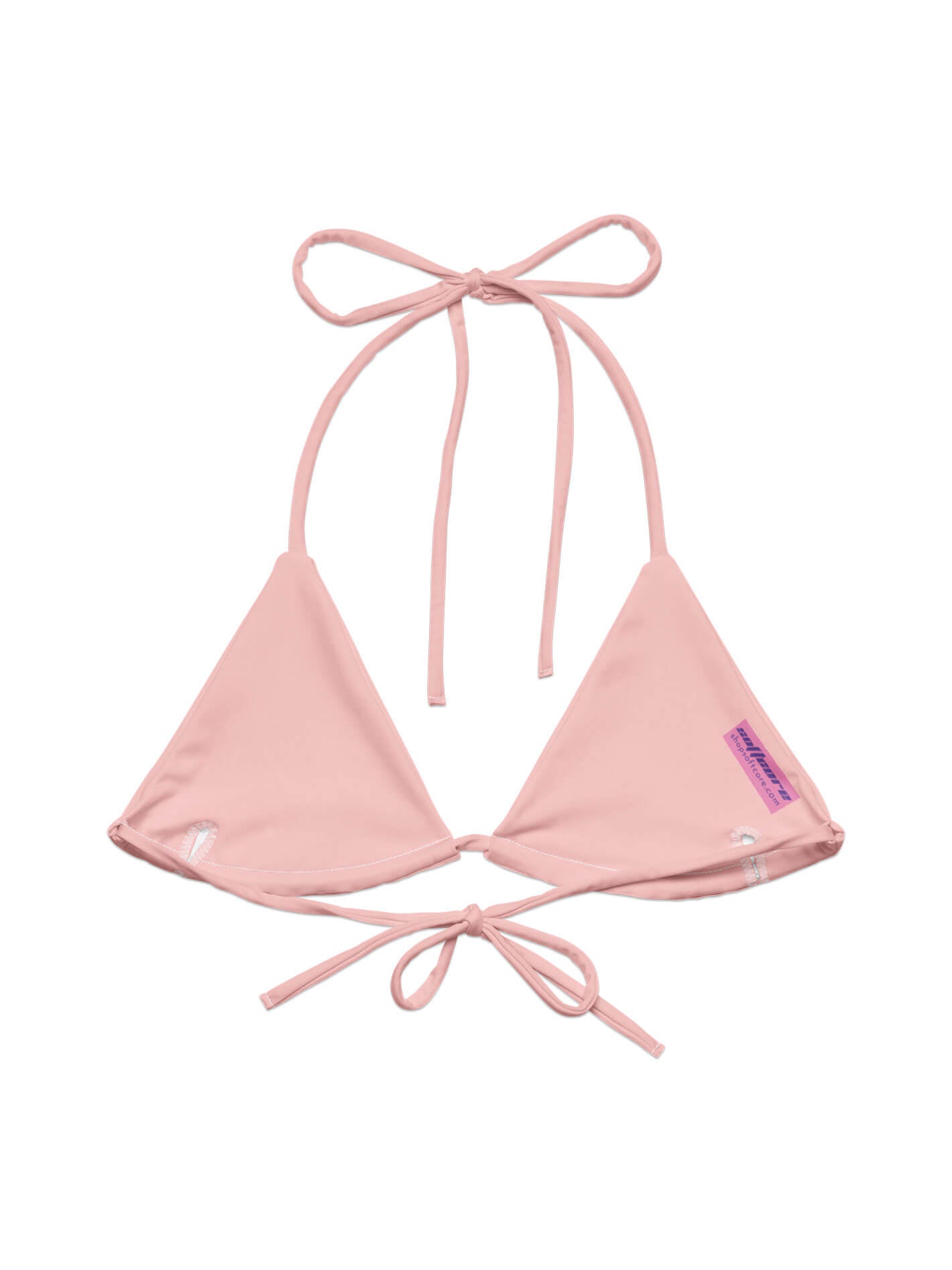 Pink coquette string bikni top.