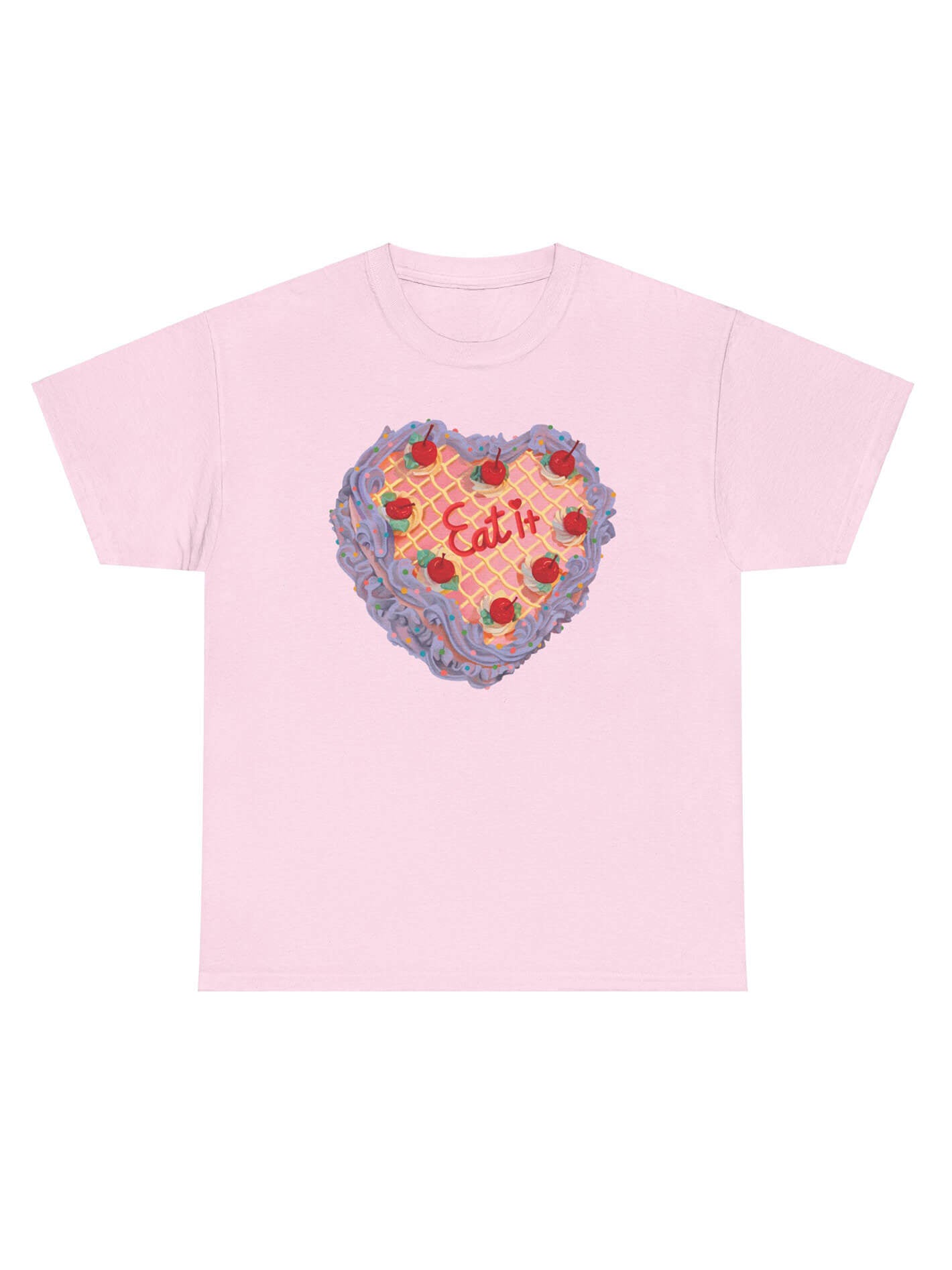 Pink retro cake eat it graphic tee.
