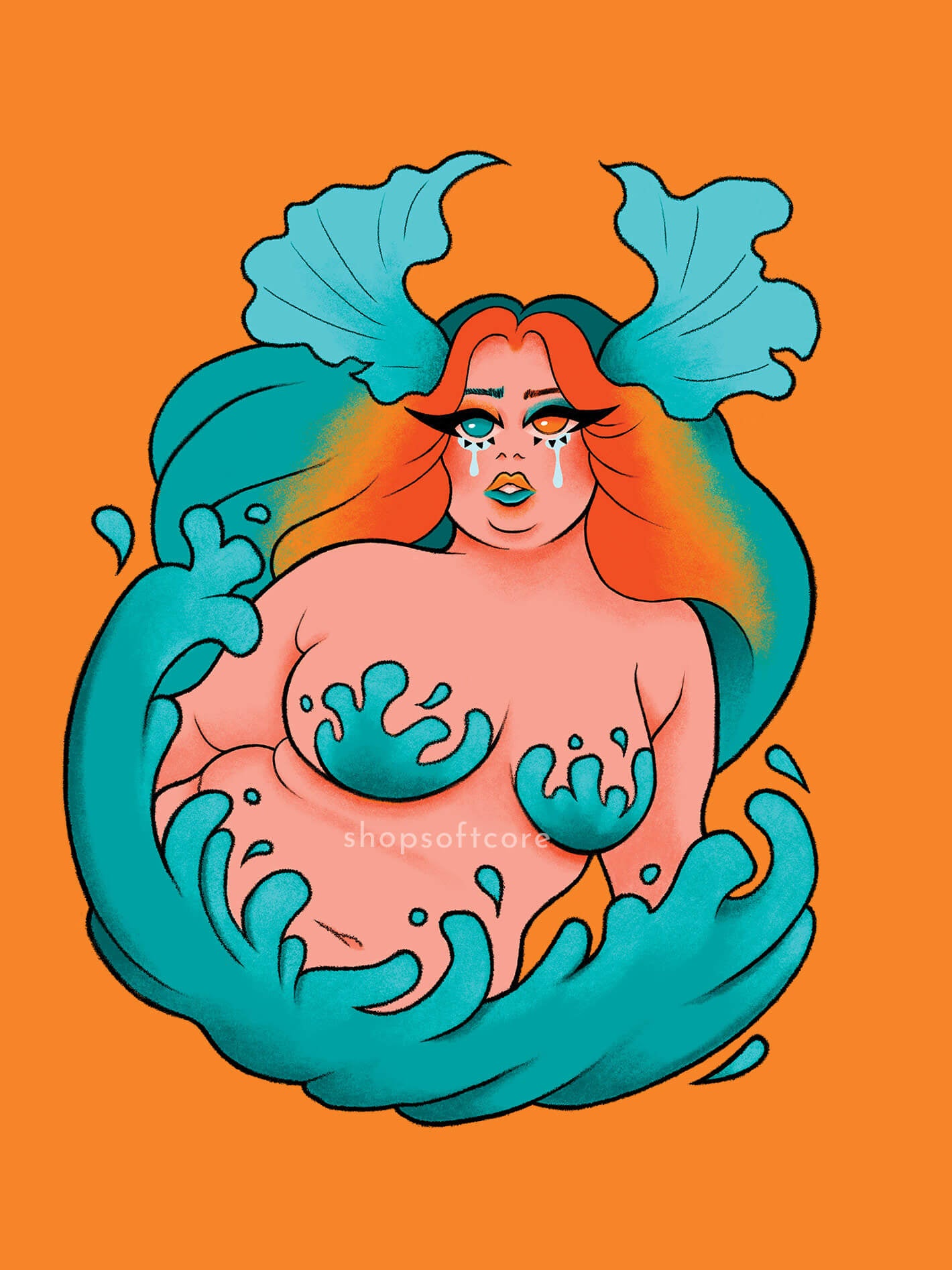 Pisces zodiac plus size art print.