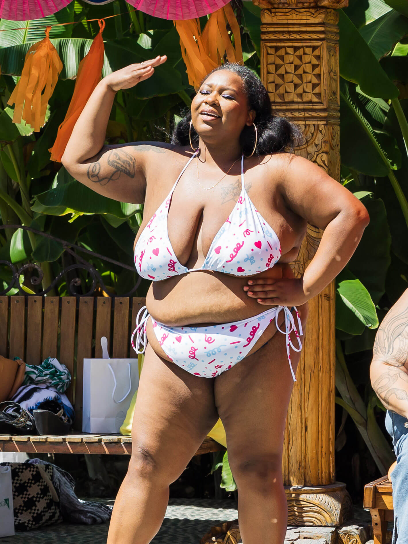 Plus size Barbie string bikini.