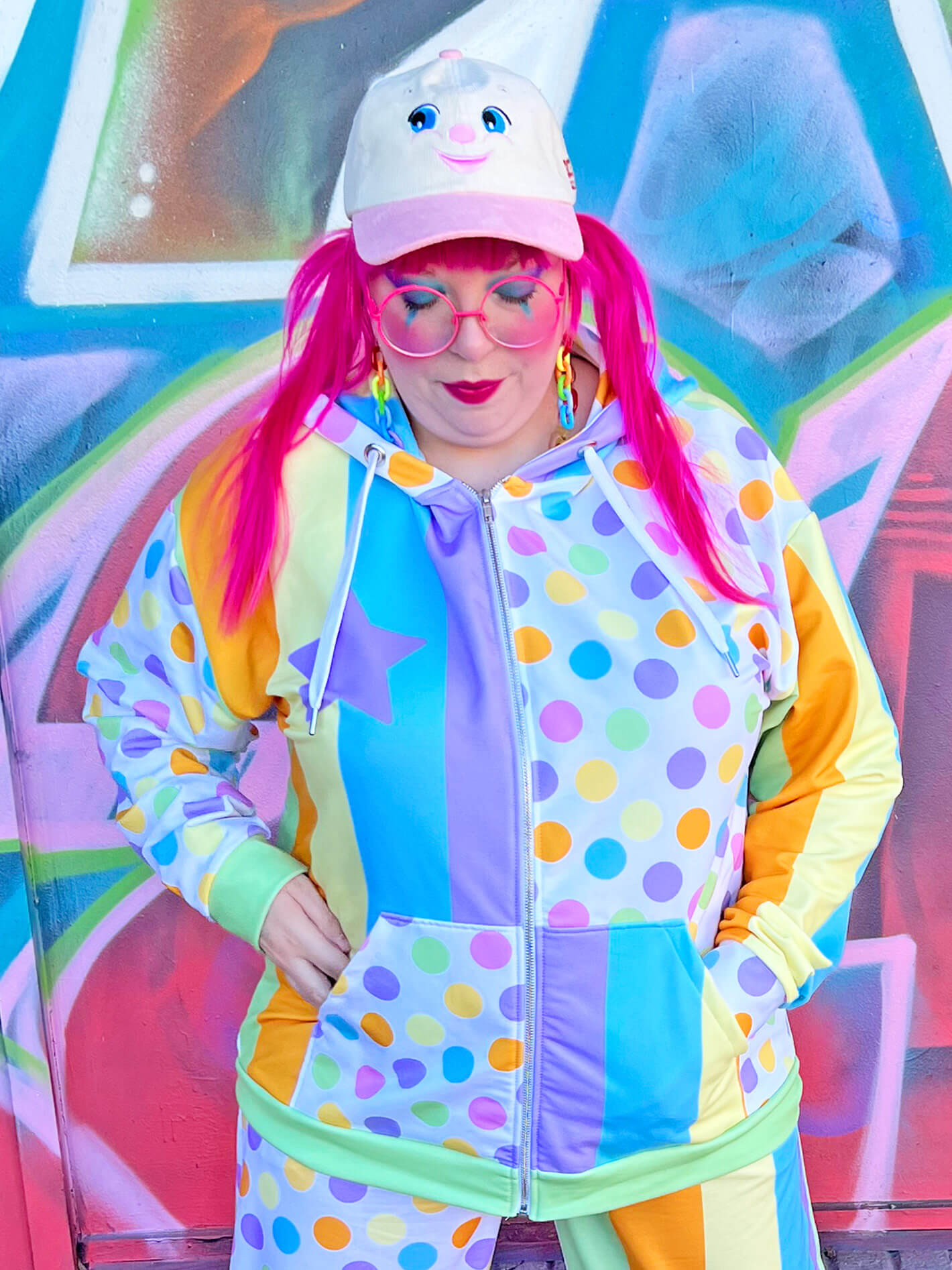 Plus size clowncore pastel hoodie.