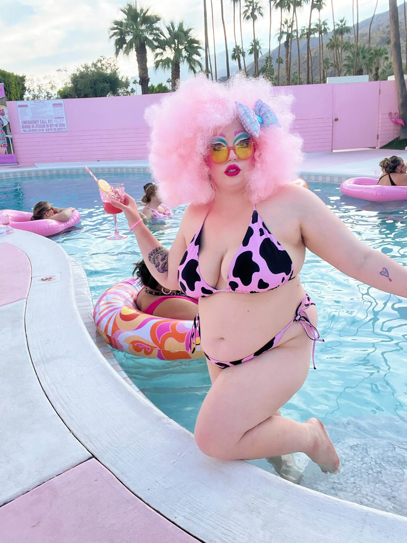 Plus size cow print bikini.