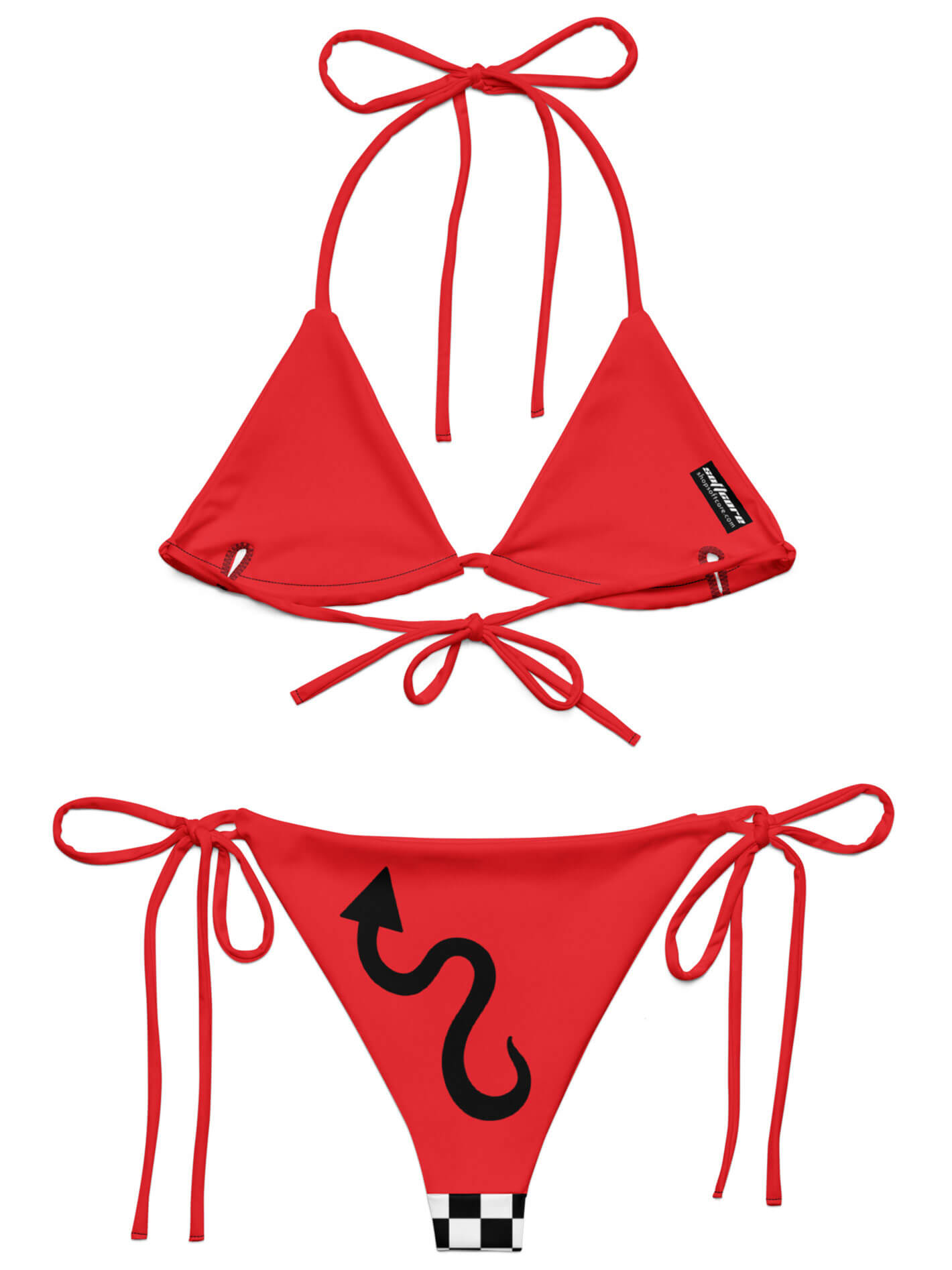 Plus size devil rockabilly bikini.