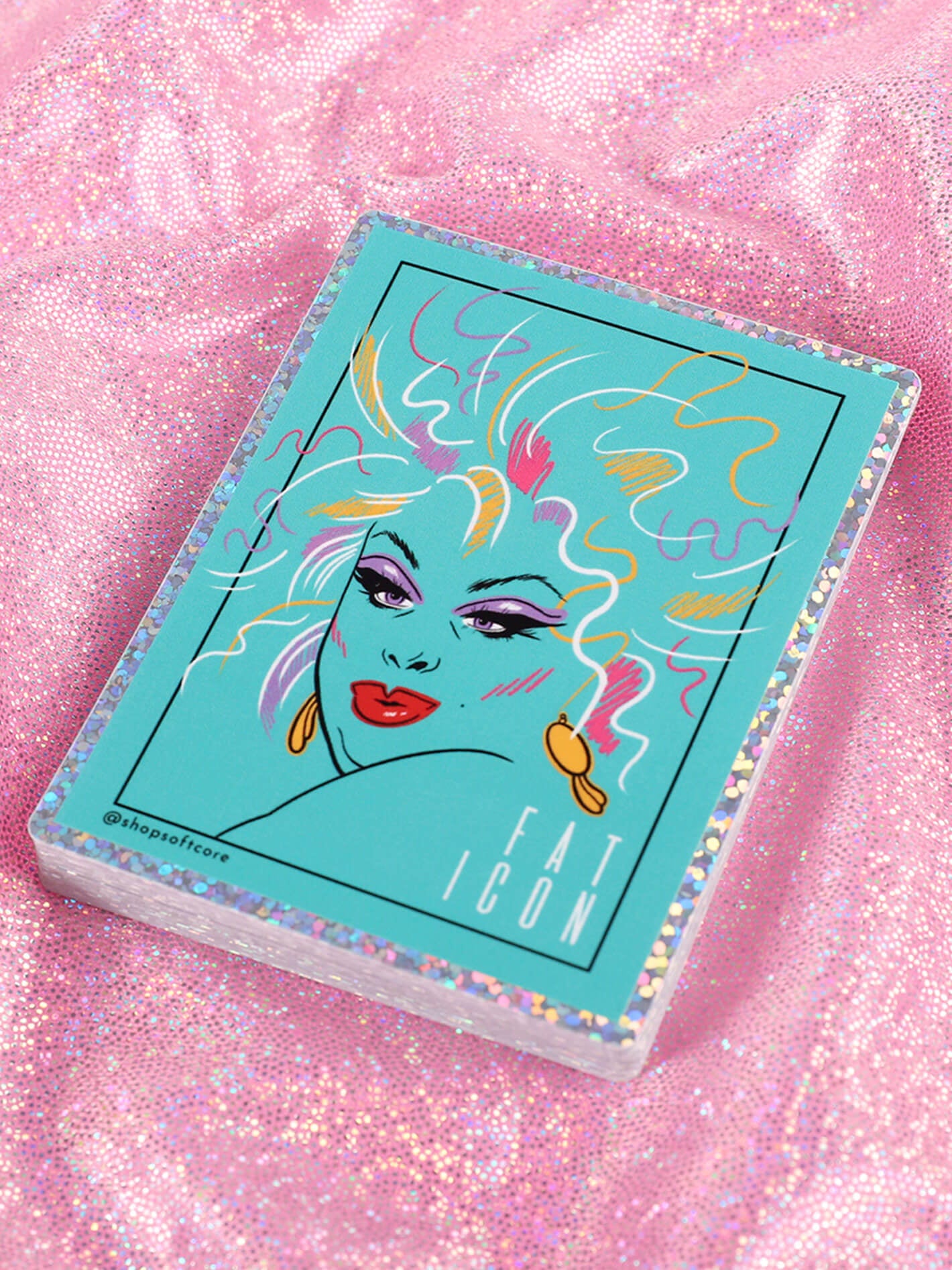 Plus size drag queen queer sticker.