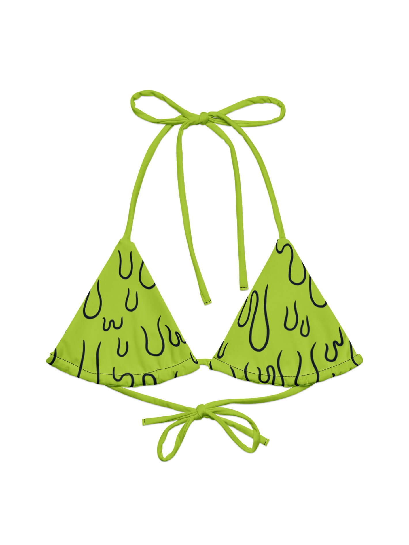 Plus size green slime bikini top.