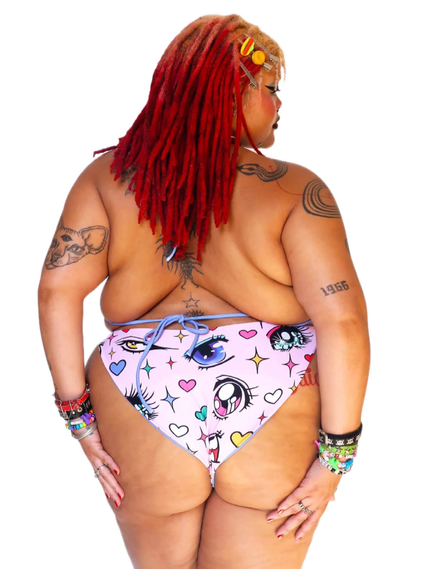 Plus size kawaii pastel anime bikini.