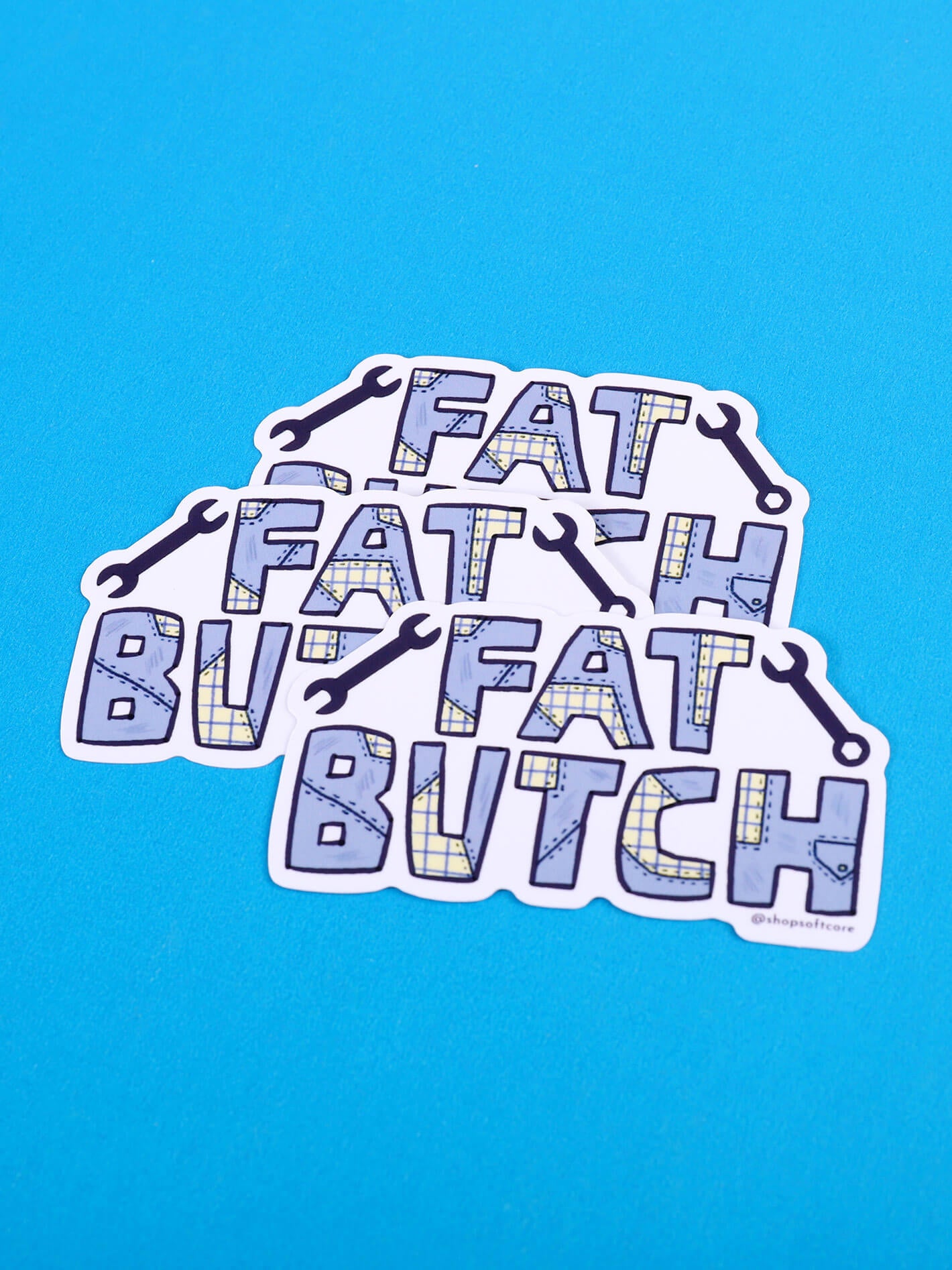 Plus size masc butch lesbian sticker.