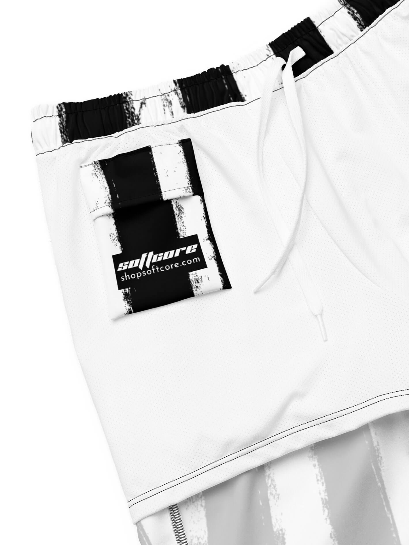 Plus size men's goth swim trunks.