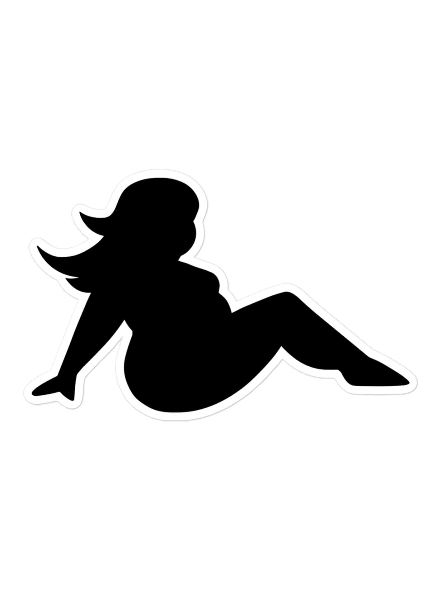 Plus size mudflap pinup car sticker.