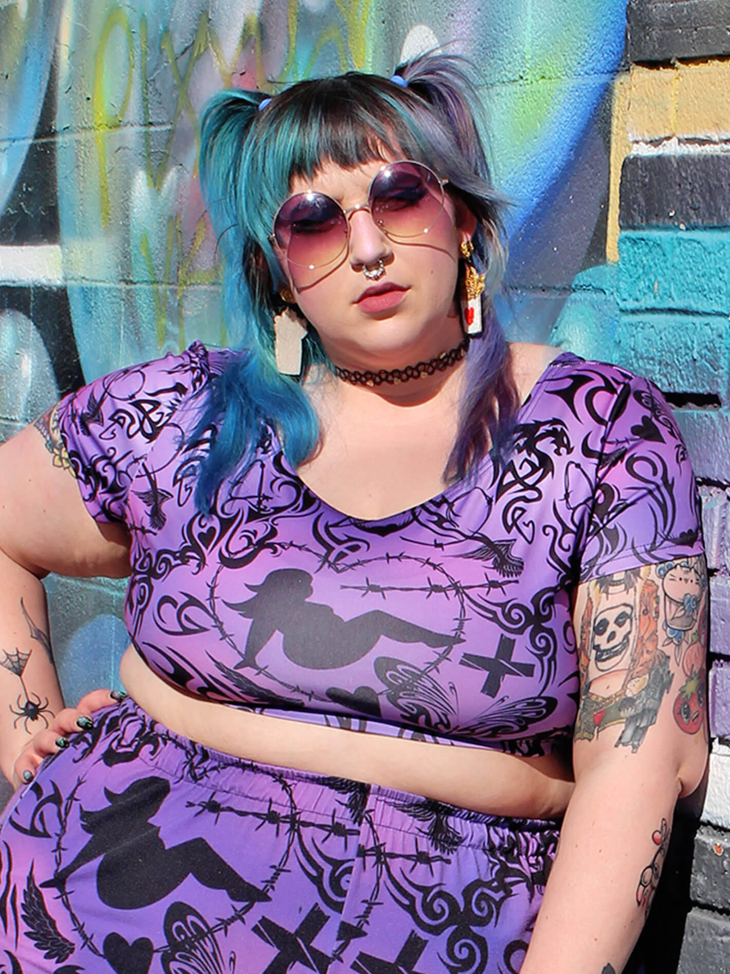 Plus size y2k crop top.