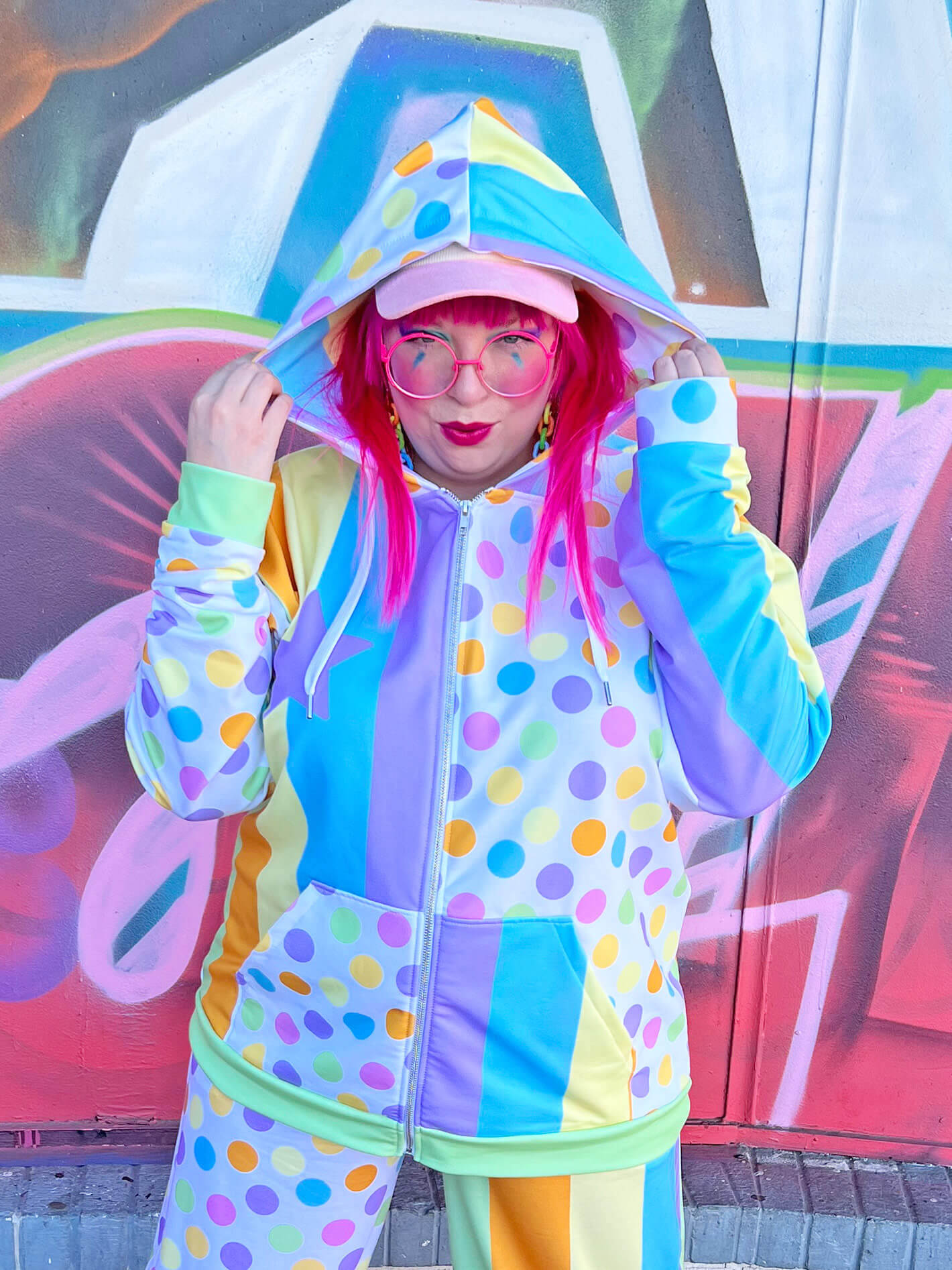 Plus size zip up hoodie clowncore.