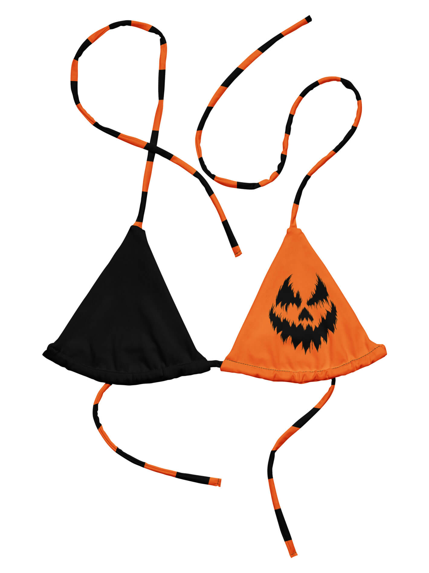 Pumpkin Halloween plus size swimsuit.