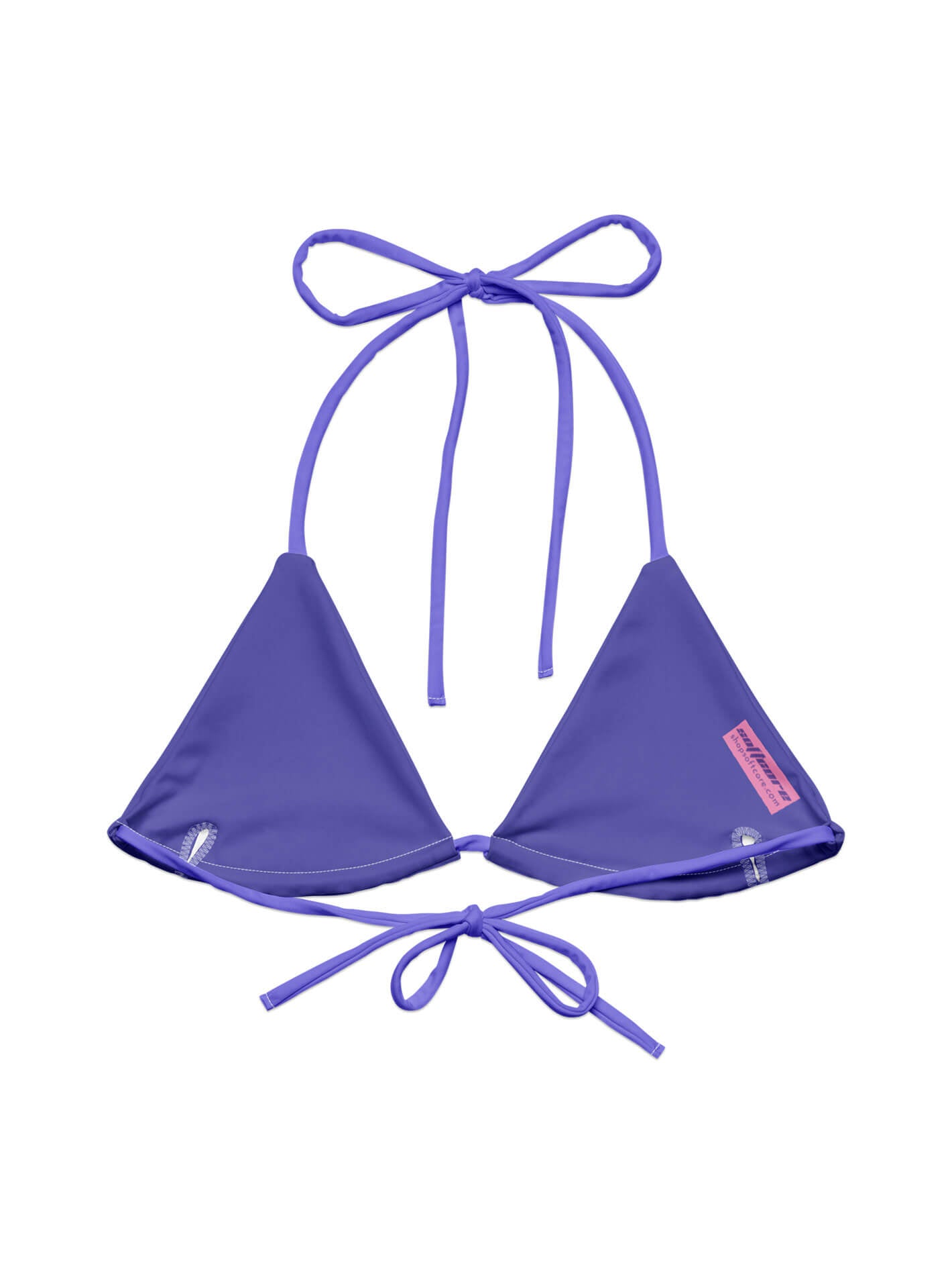 Purple plus size string bikini top.