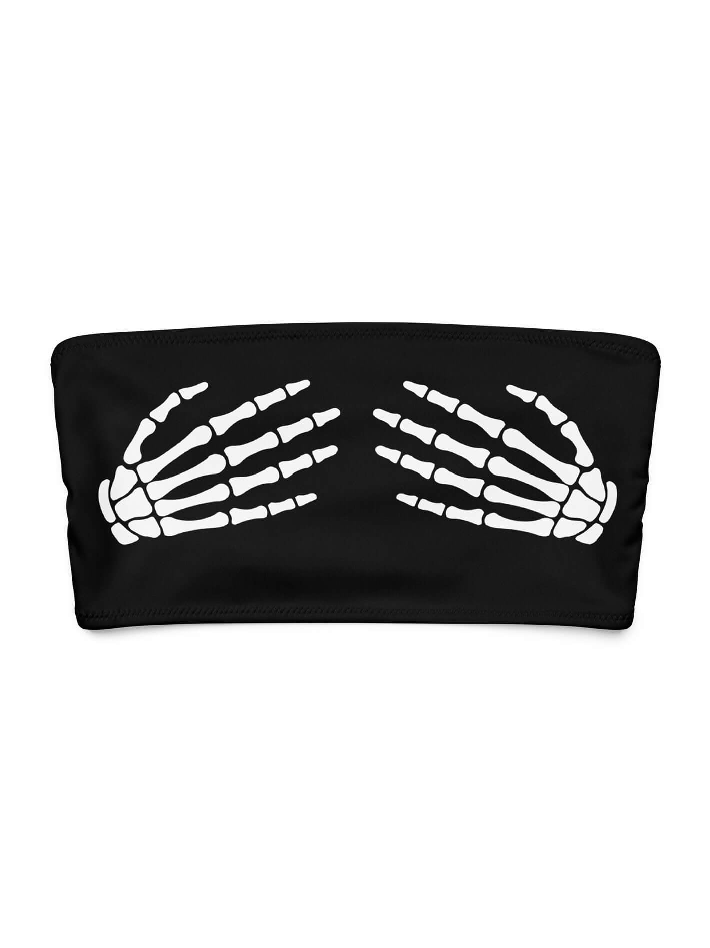 Skeleton hands Halloween plus size bikini.
