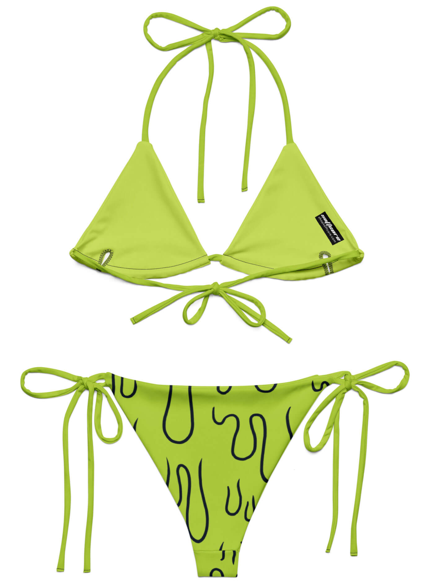 Slime green plus size bikini.