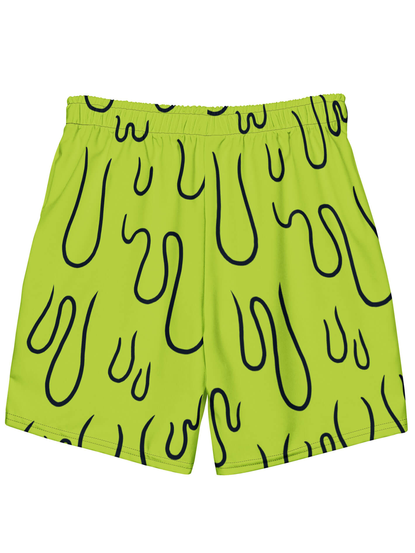Slime green plus size swim trunks.
