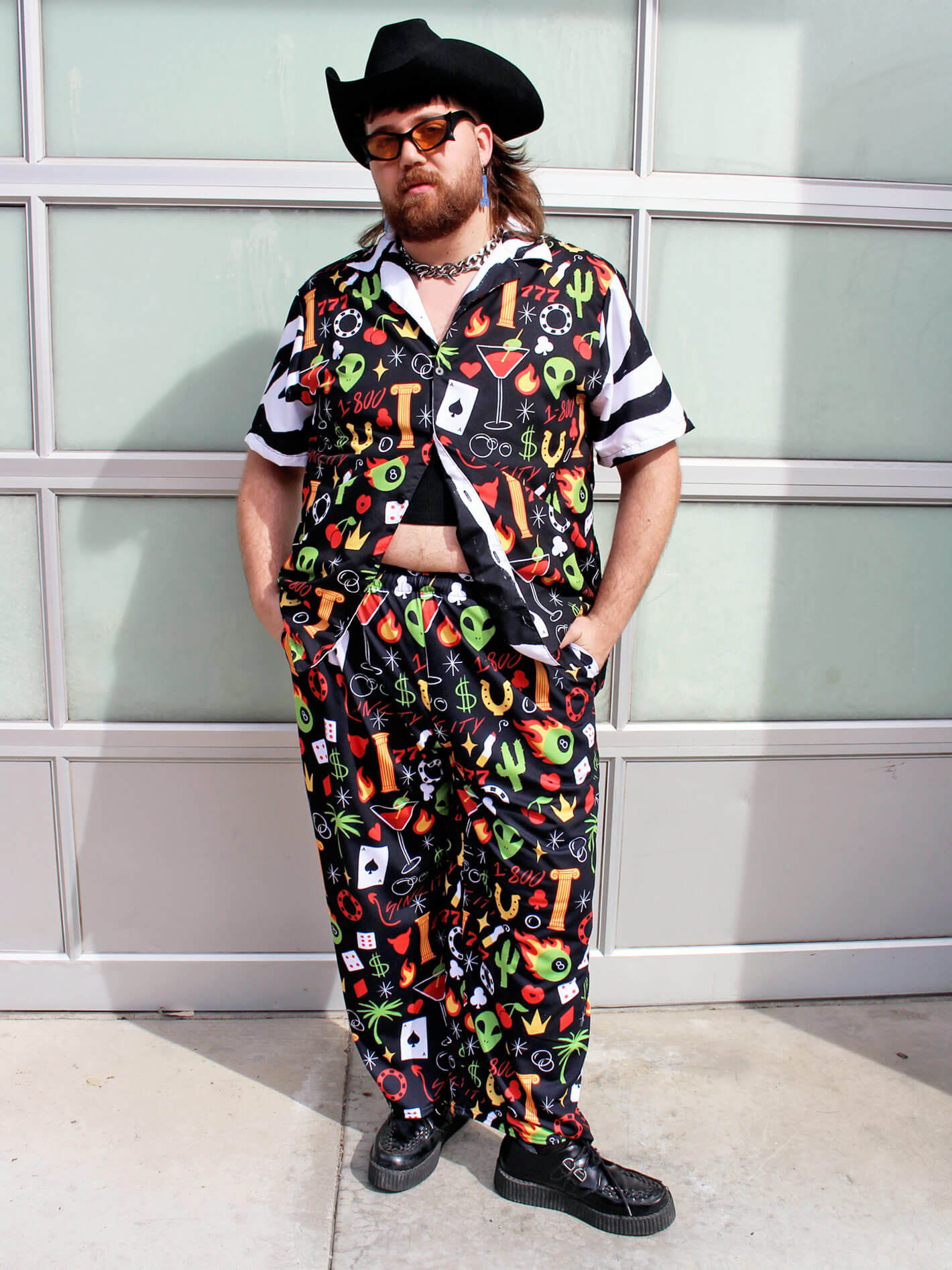 Vegas rockabilly plus size matching set.