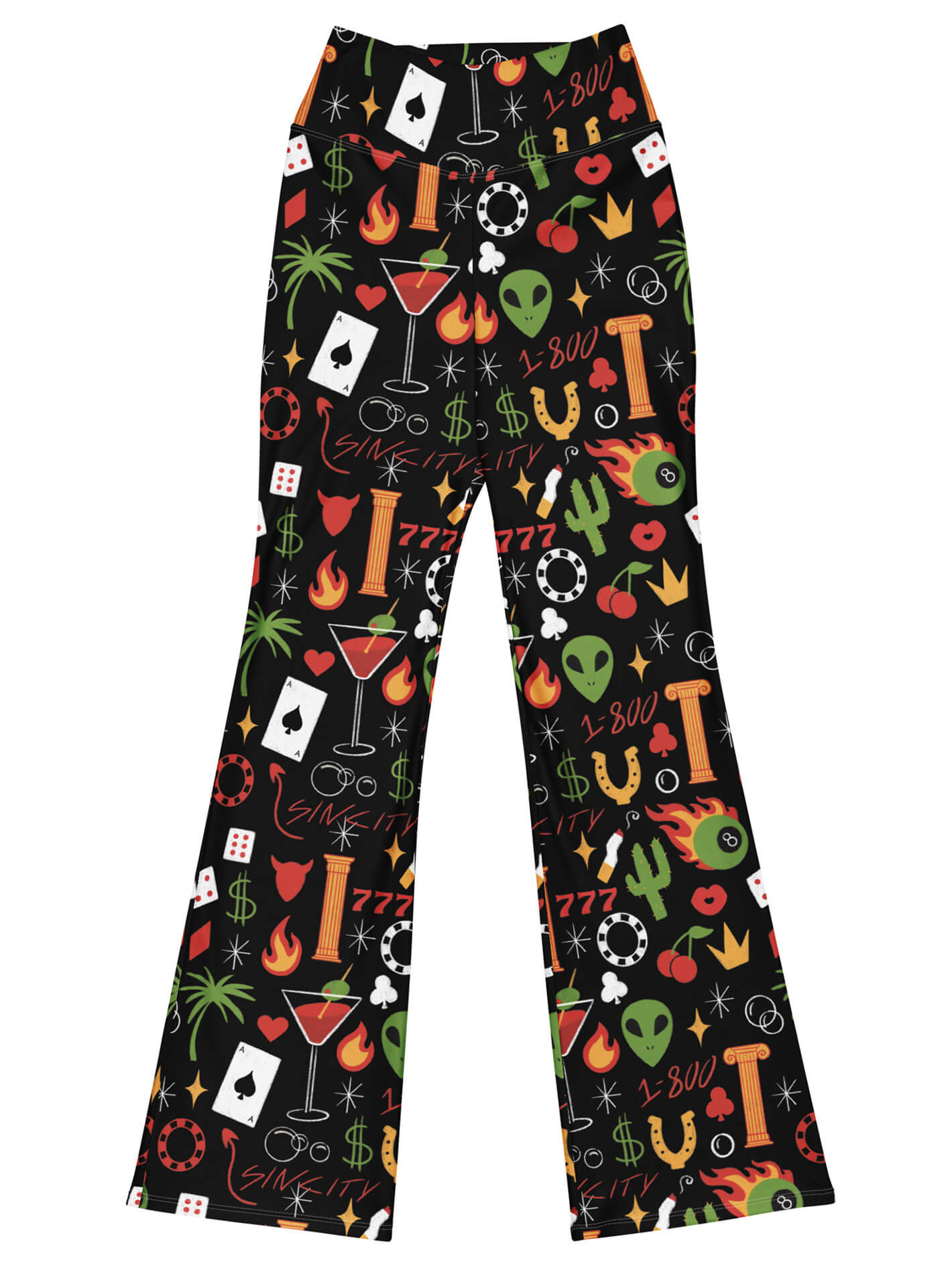 Plus size festival Vegas flare leggings.