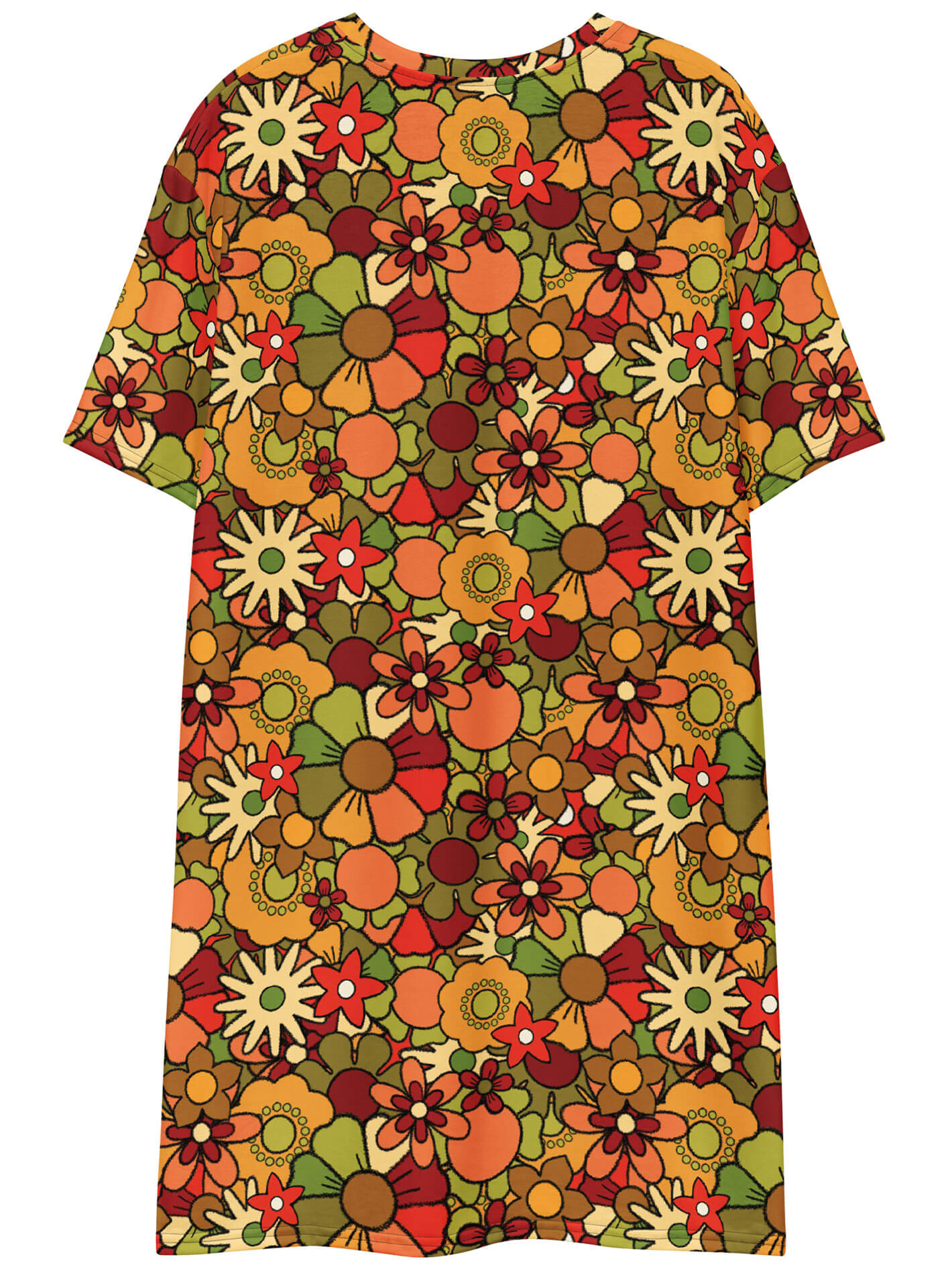 60s flower plus size dress.