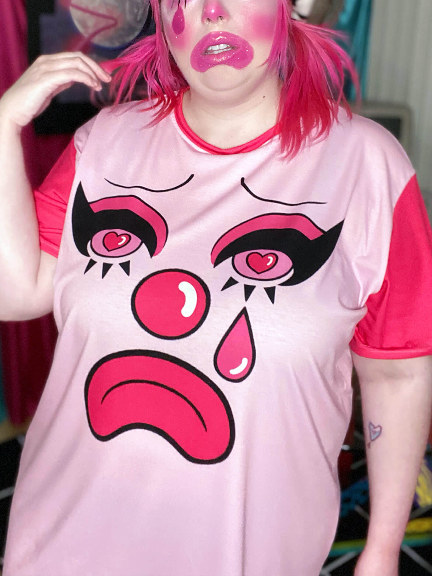 Clowncore kawaii plus size dress.