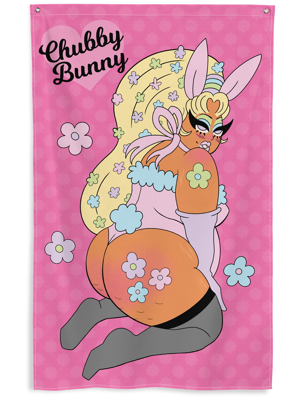 Femme chubby bunny pinup flag.