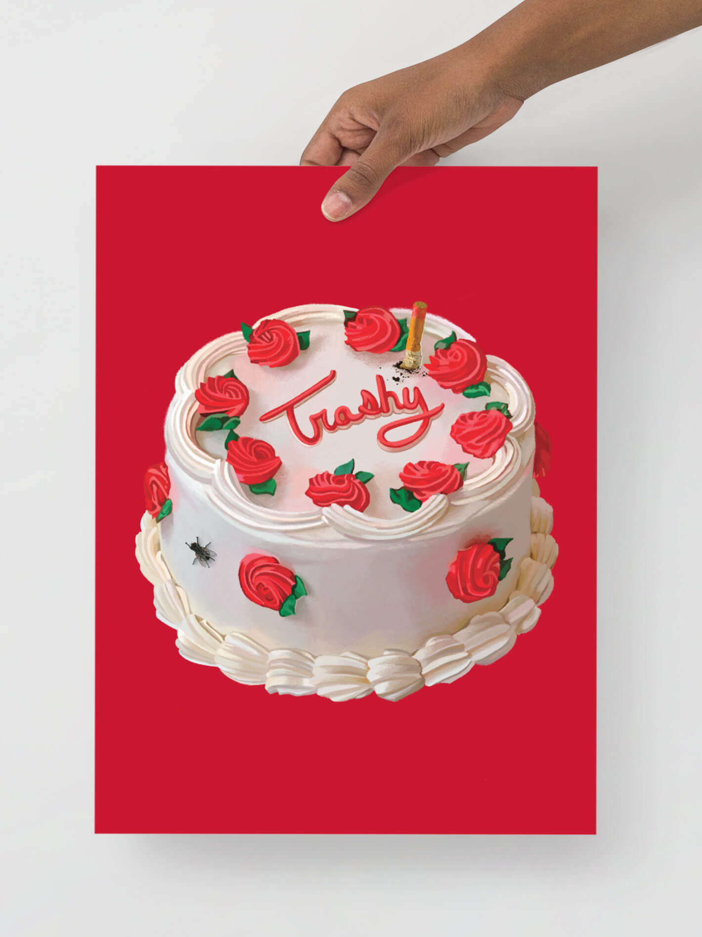 Kitsch retro cake art print.