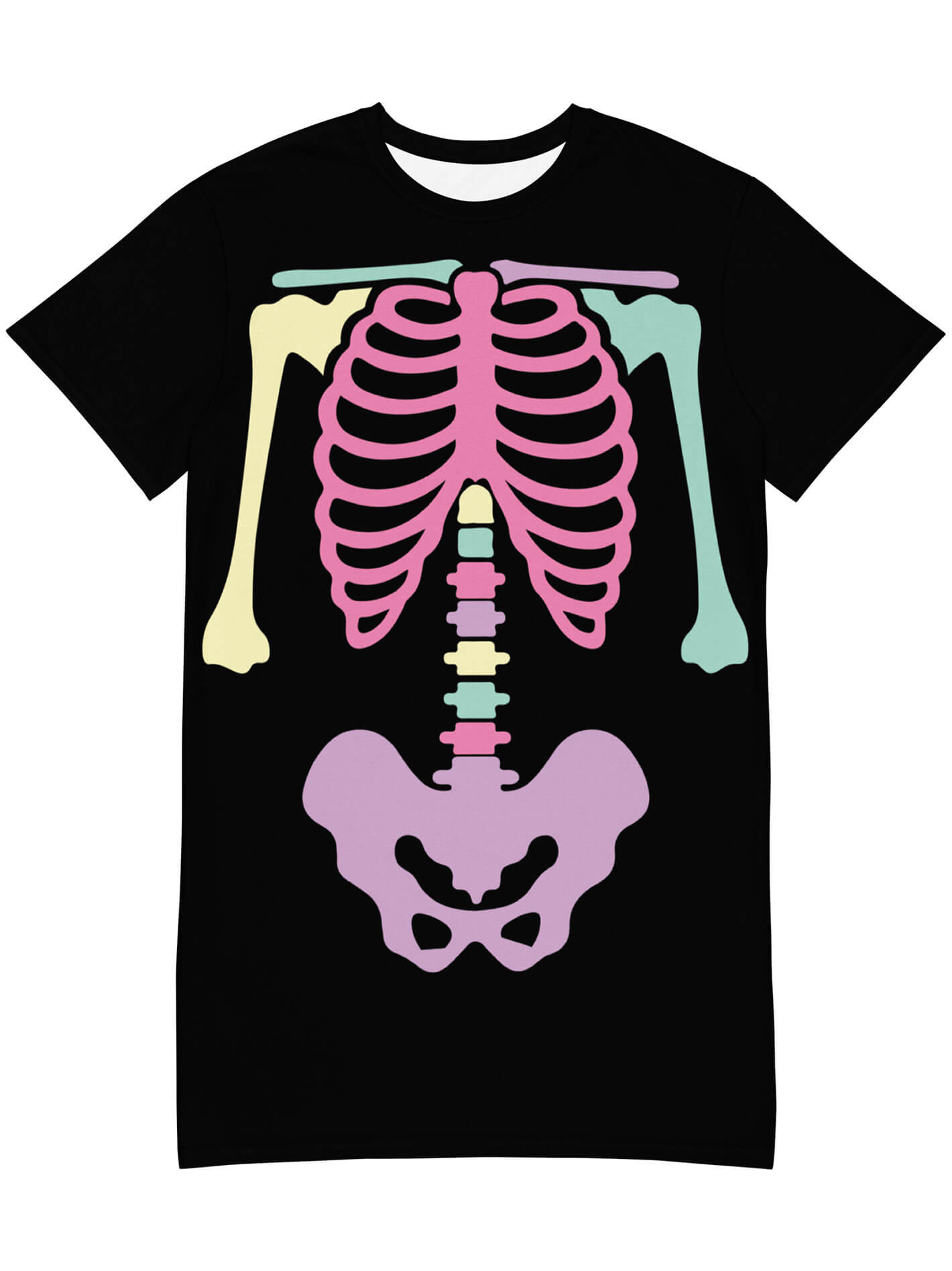 Pastel goth skeleton Halloween dress.