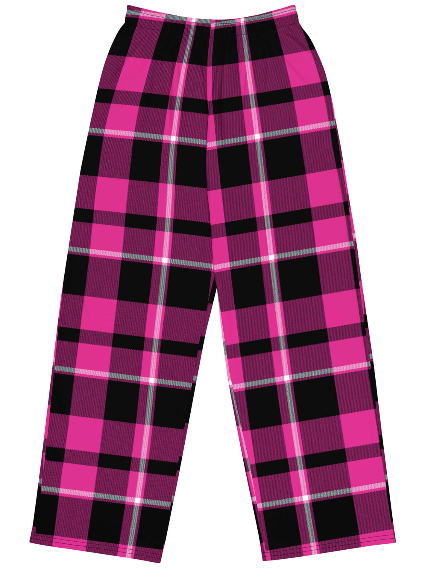 Pink tartan plaid plus size pants.