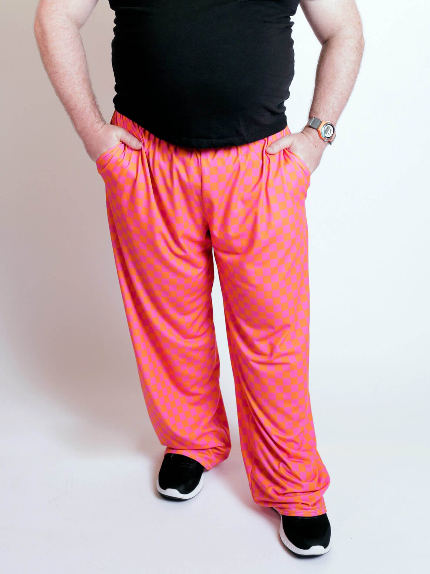 Plus size checker print pants.