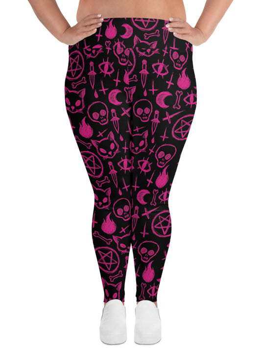 Pastel goth plus size leggings.
