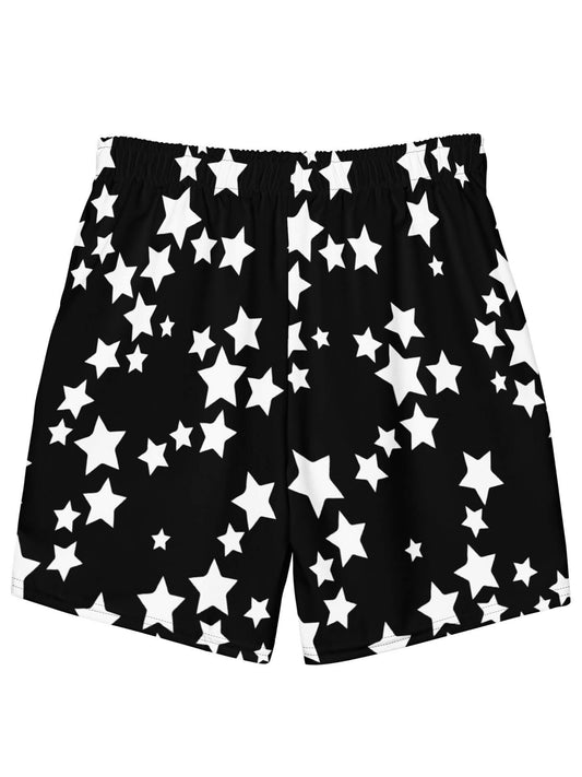 Plus size star print swim trunks.