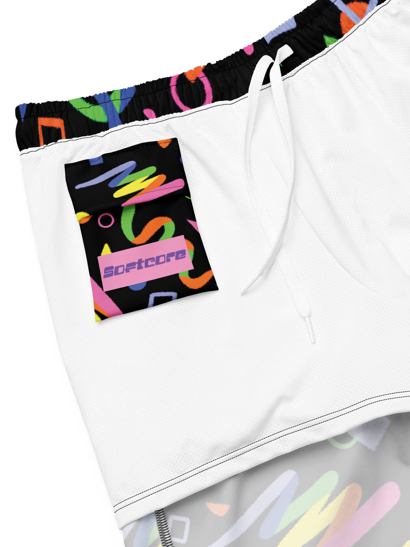 Roller rink plus size swim trunks.